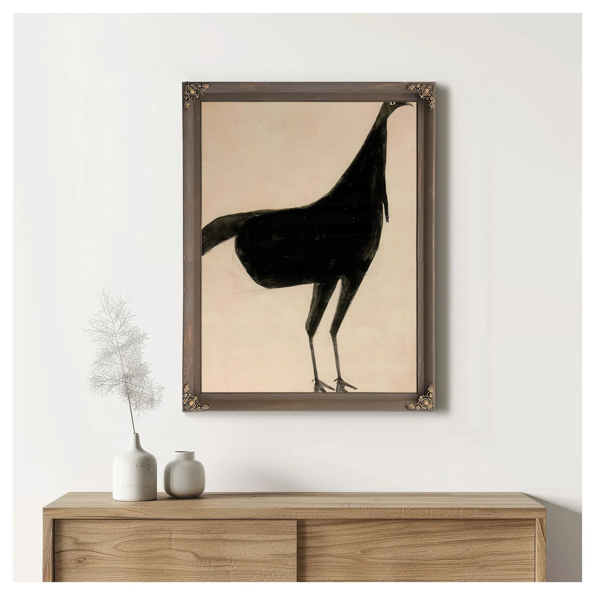 Black Turkey By Bill Traylor Fine Art Print