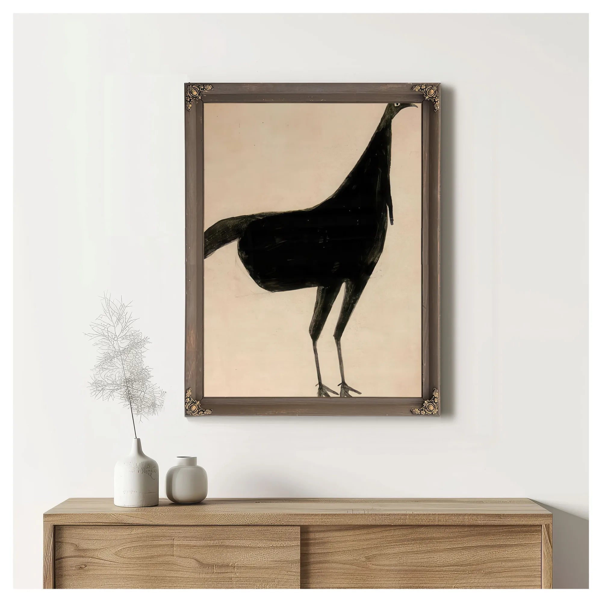 Black Turkey By Bill Traylor Fine Art Print