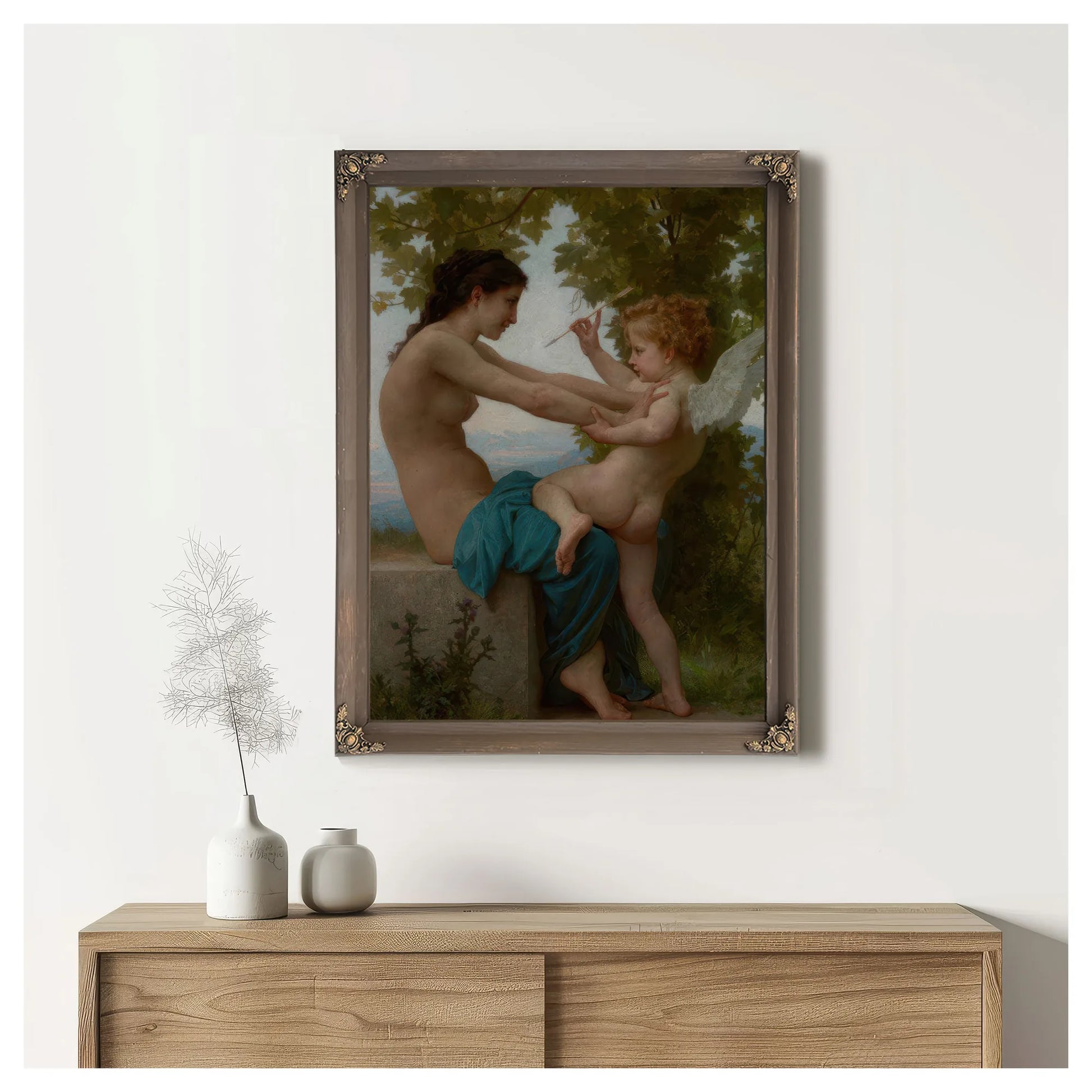 A Young Girl Defending Herself Against Eros By William Adolphe Bouguereau Fine Art Print
