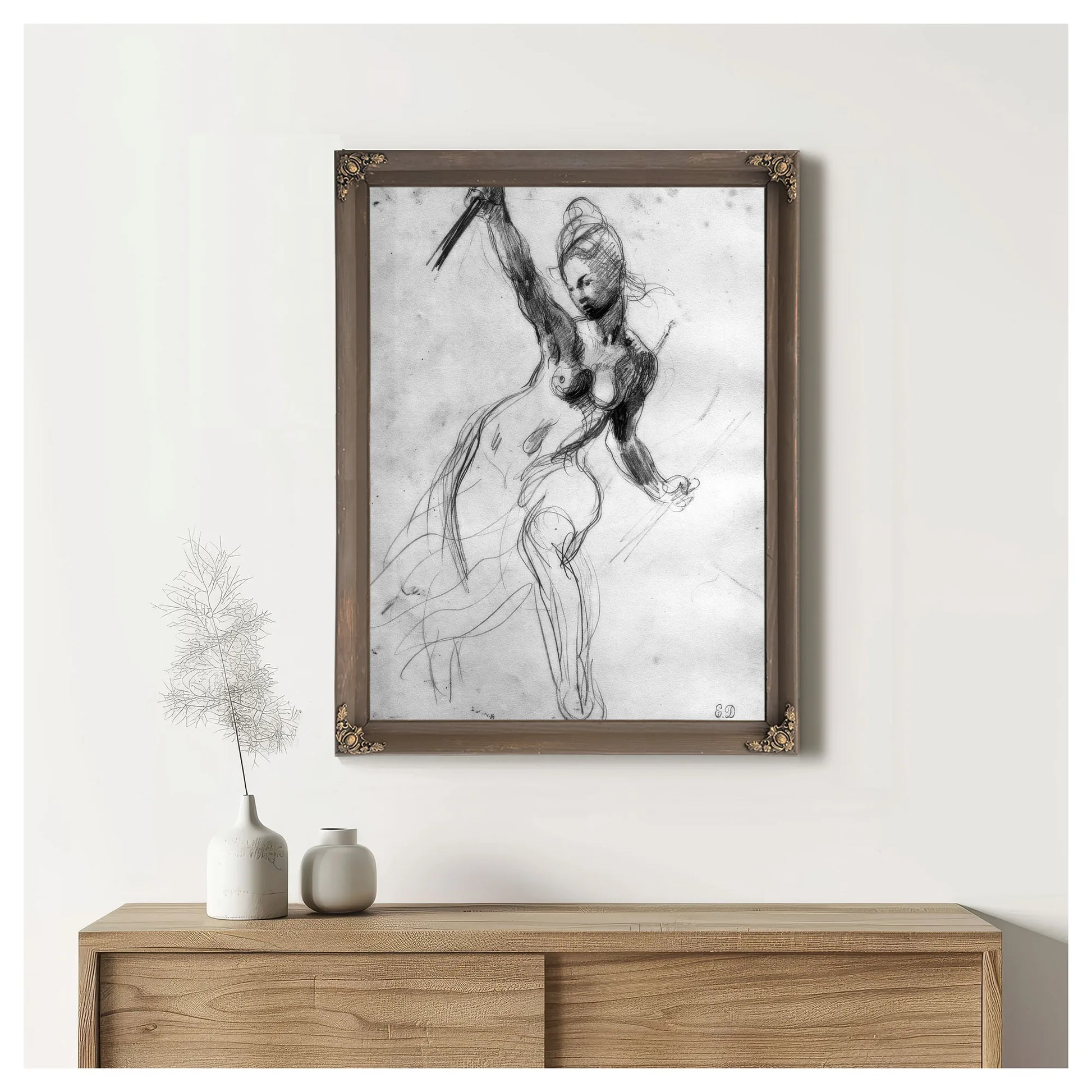 Female Nude, Study For Liberty Leading The People By Ferdinand Victor Eugene Delacroix Fine Art Print