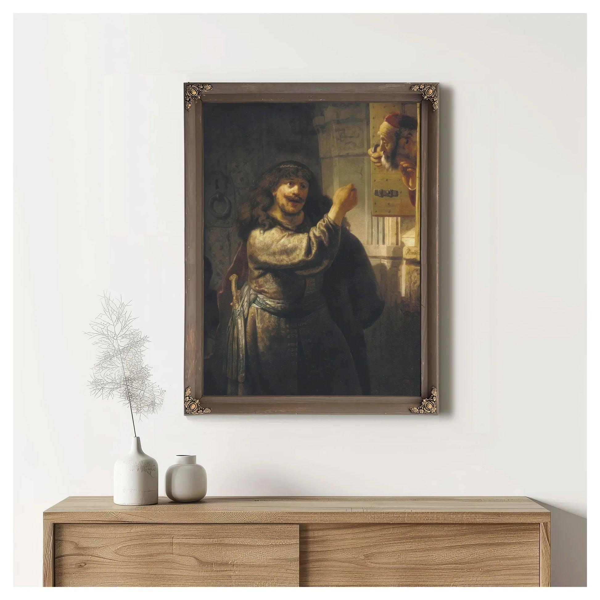 Samson Threatening His Father In Law By Rembrandt Fine Art Print