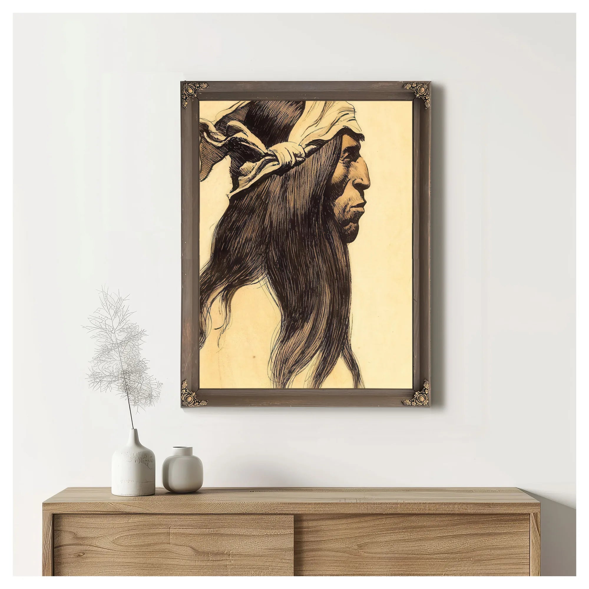 A Portrait Of An Indian By Maynard Dixon Fine Art Print