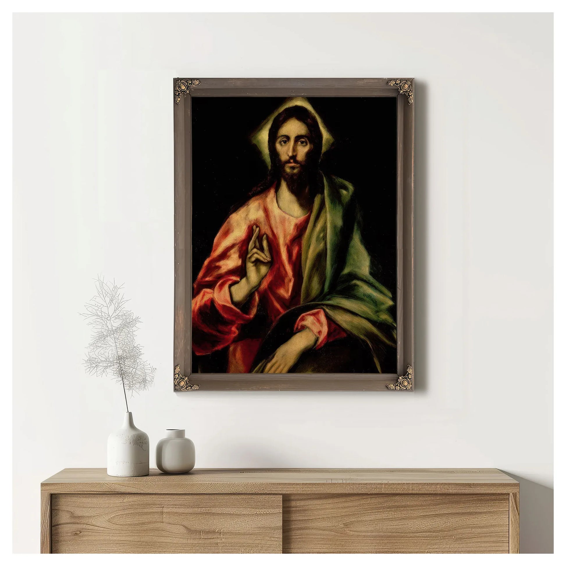 Christ Blessing By El Greco Fine Art Print