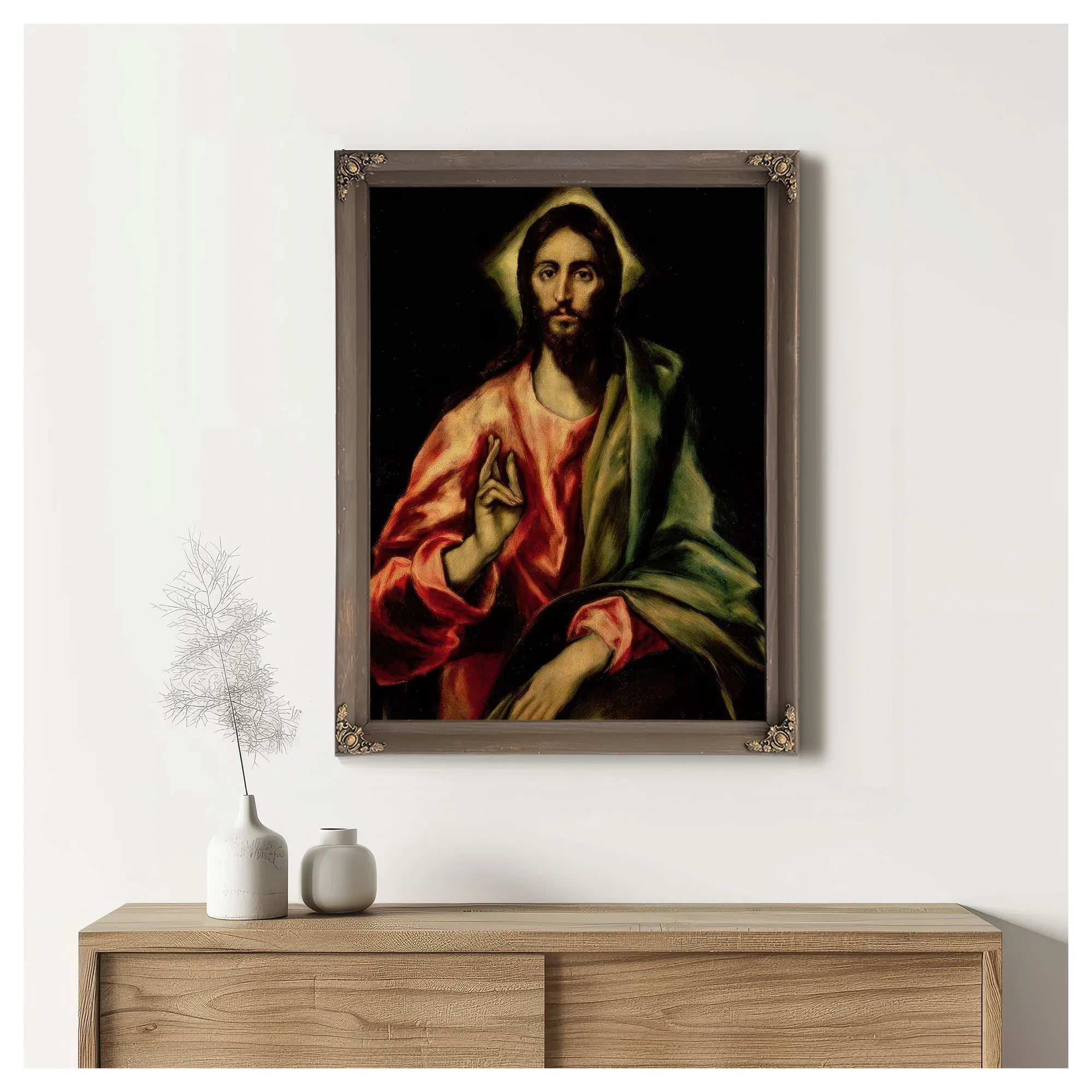 Christ Blessing By El Greco Fine Art Print
