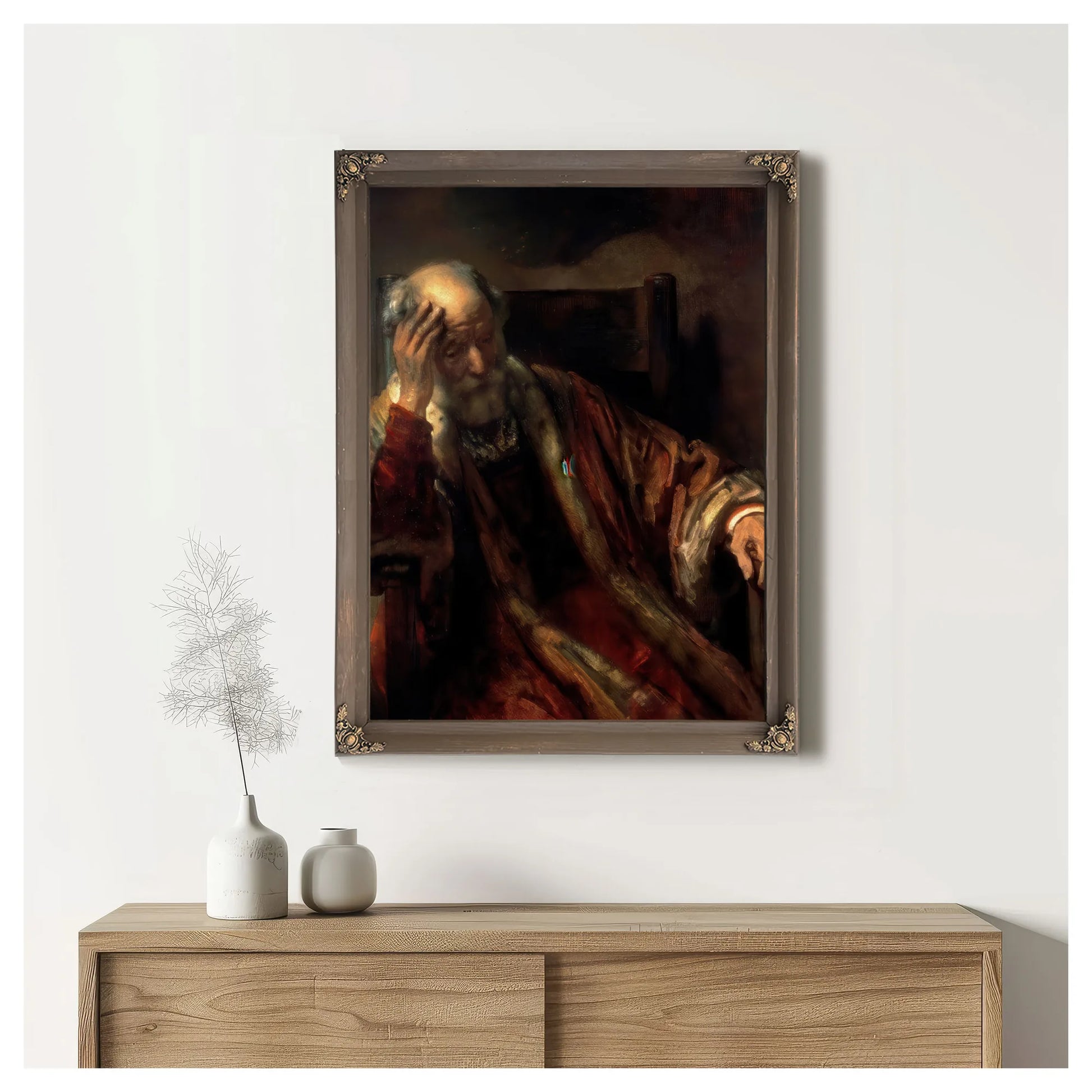 An Old Man In An Armchair By Rembrandt Fine Art Print