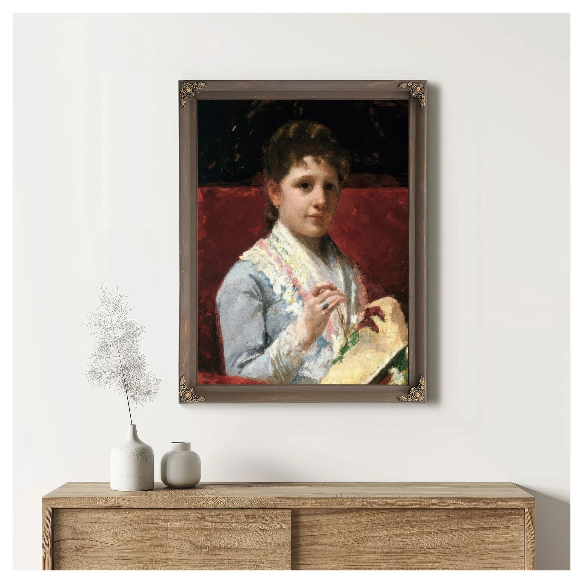 Mary Ellison Embroidering By Mary Cassatt Fine Art Print
