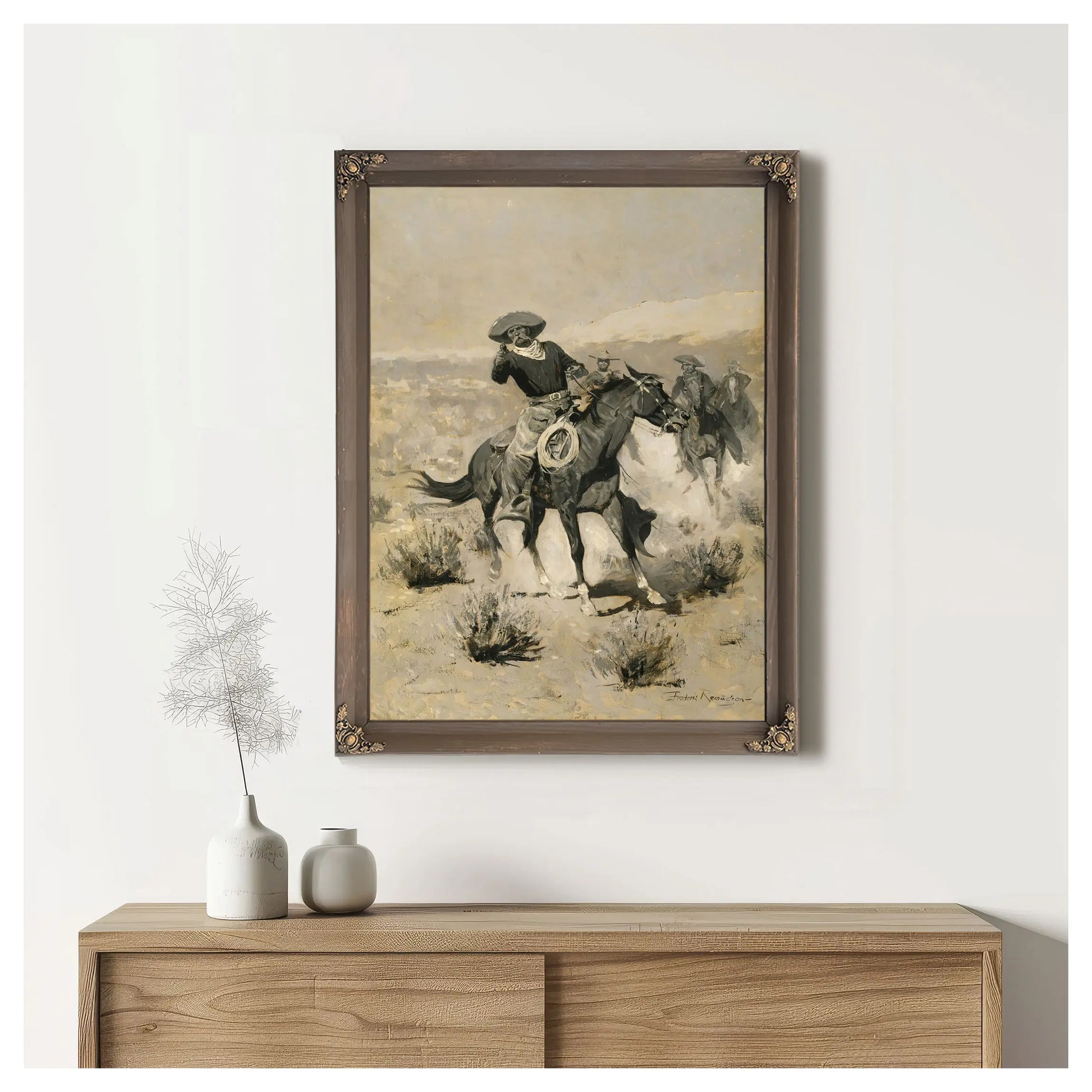 Frederic Remington Days On The Range Hands Up by Frederic Remington