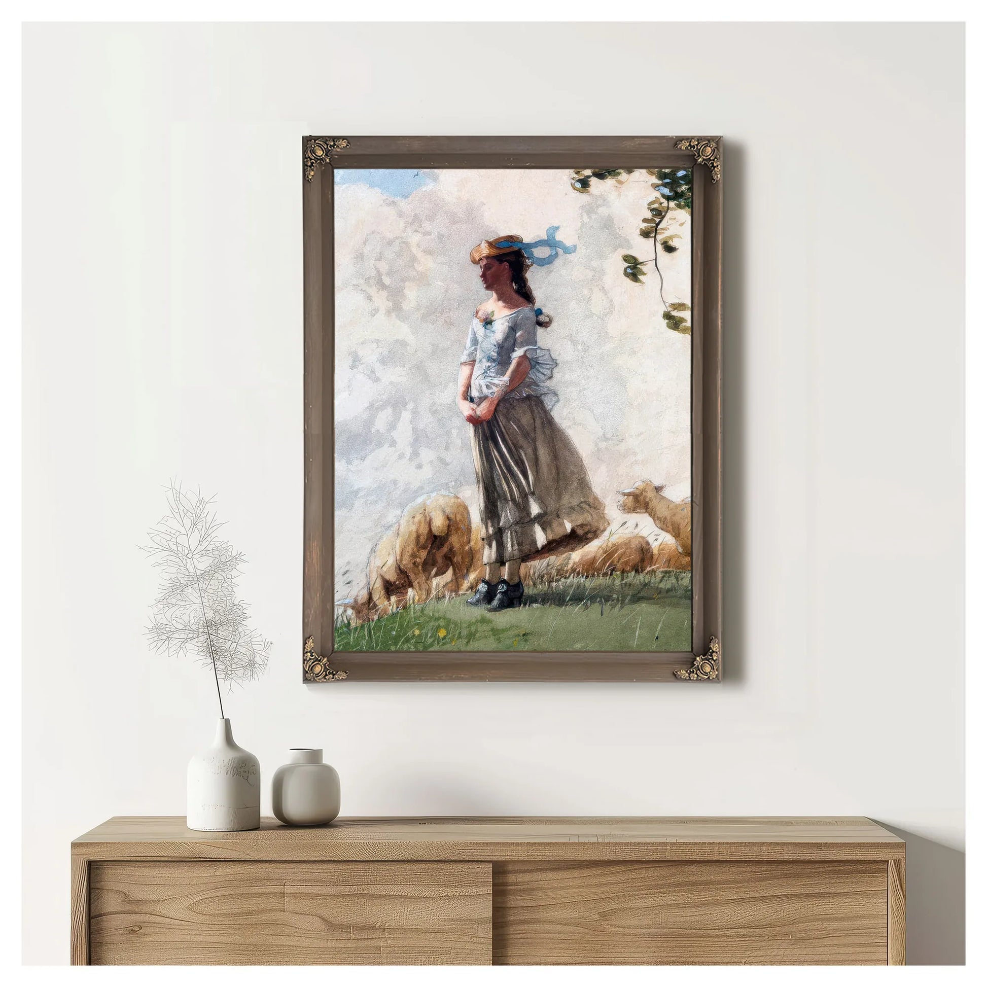 The Shepherdess (Fresh Air) By Winslow Homer Fine Art Print