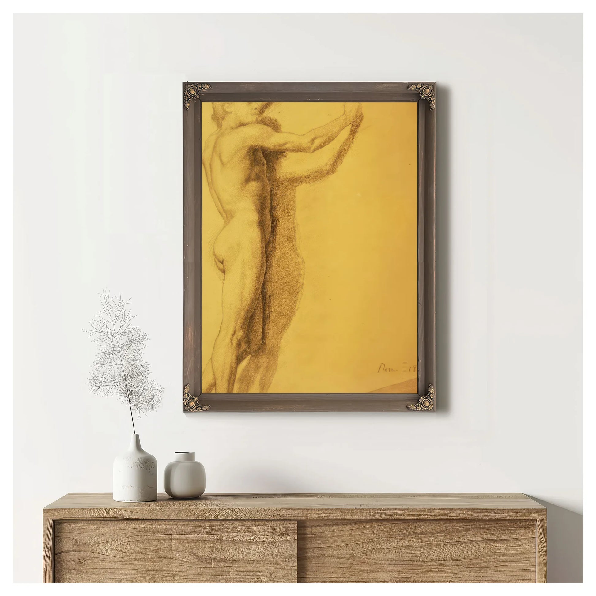 Study Of A Male Nude By Edgar Degas Fine Art Print