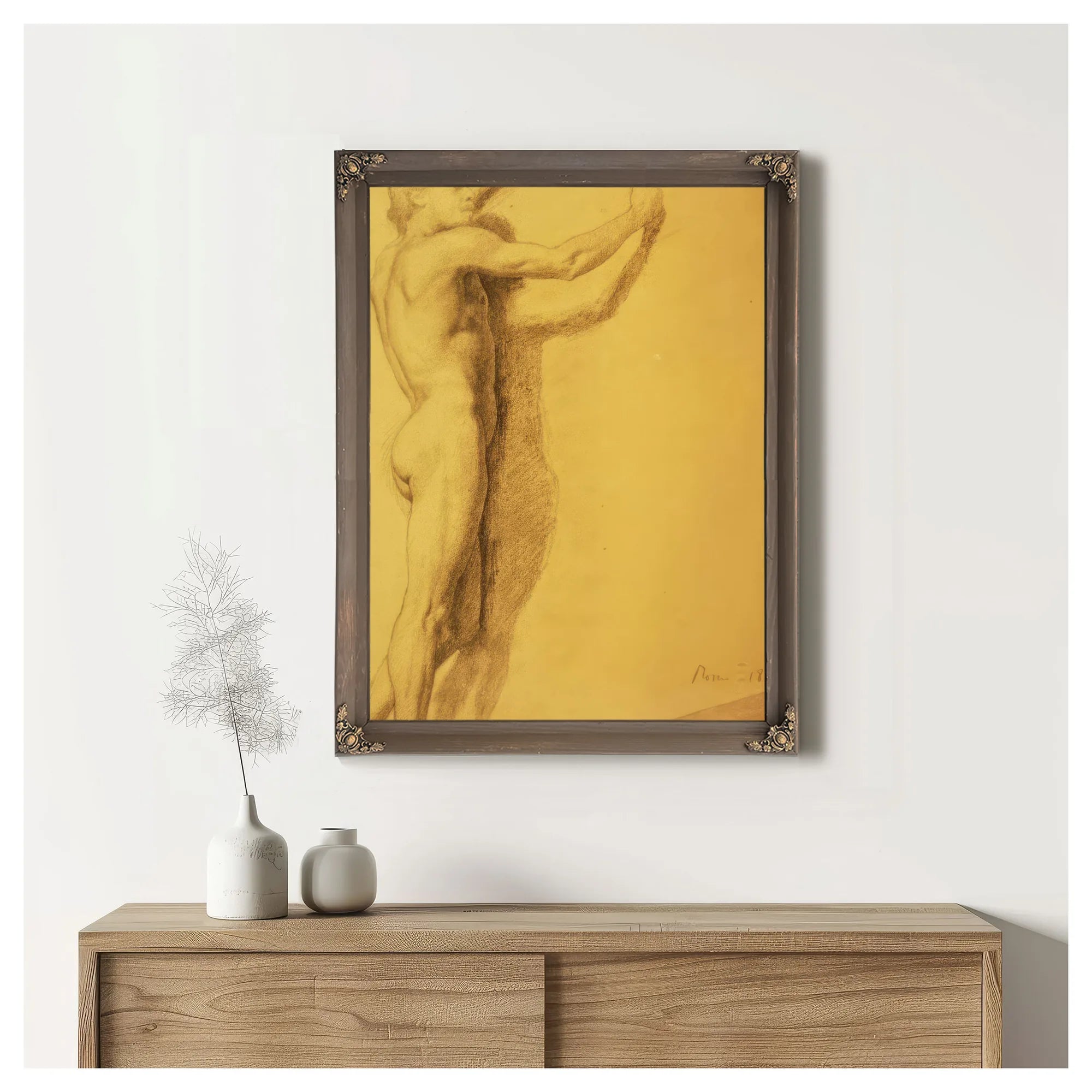 Study Of A Male Nude By Edgar Degas Fine Art Print