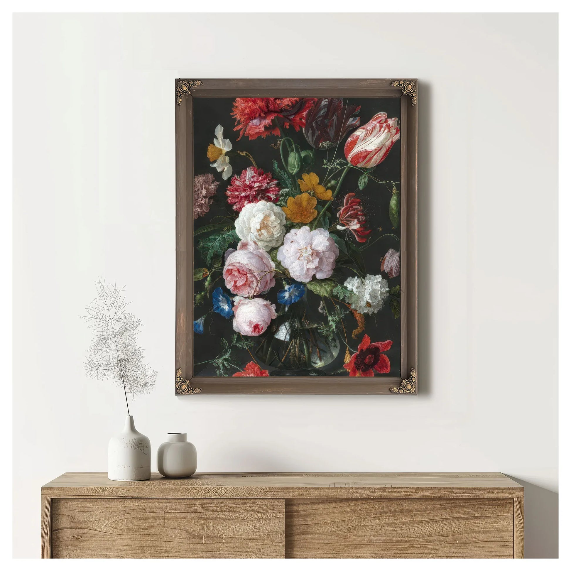 Still Life With Flowers In A Glass Vase By Jan Davidsz De Heem Fine Art Print