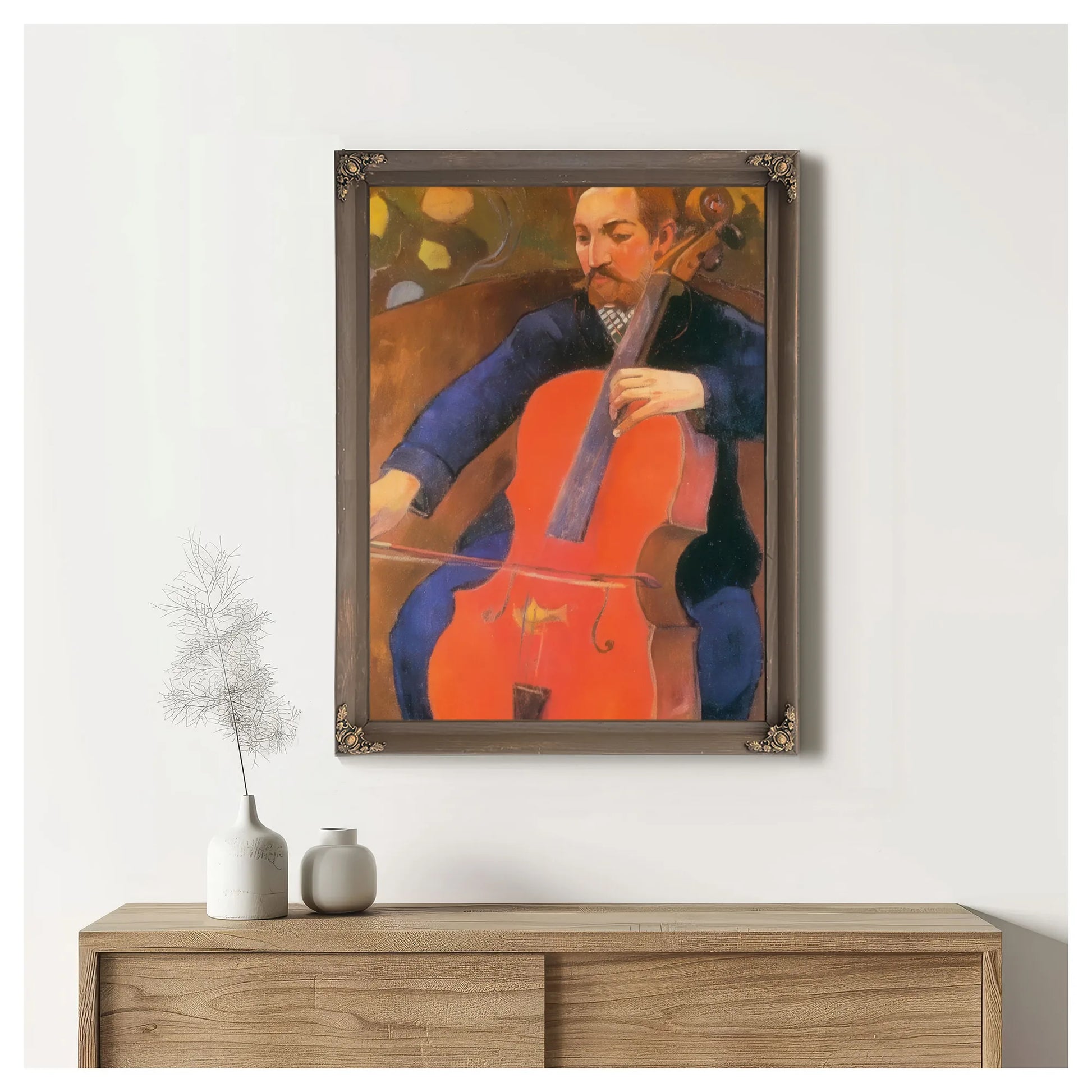 The Cellist ( Portrait Of Upaupa Schneklud) By Paul Gauguin Fine Art Print