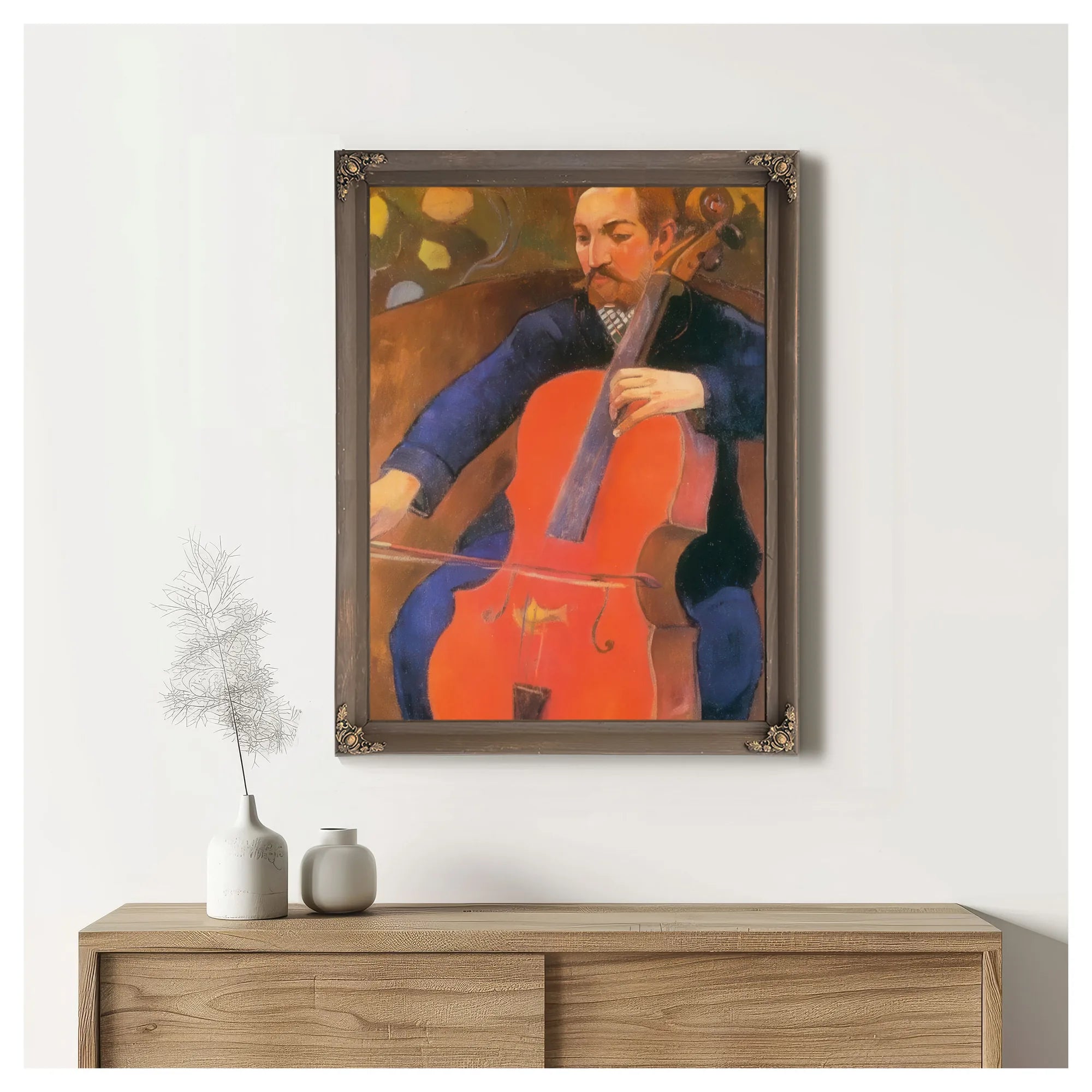 The Cellist ( Portrait Of Upaupa Schneklud) By Paul Gauguin Fine Art Print