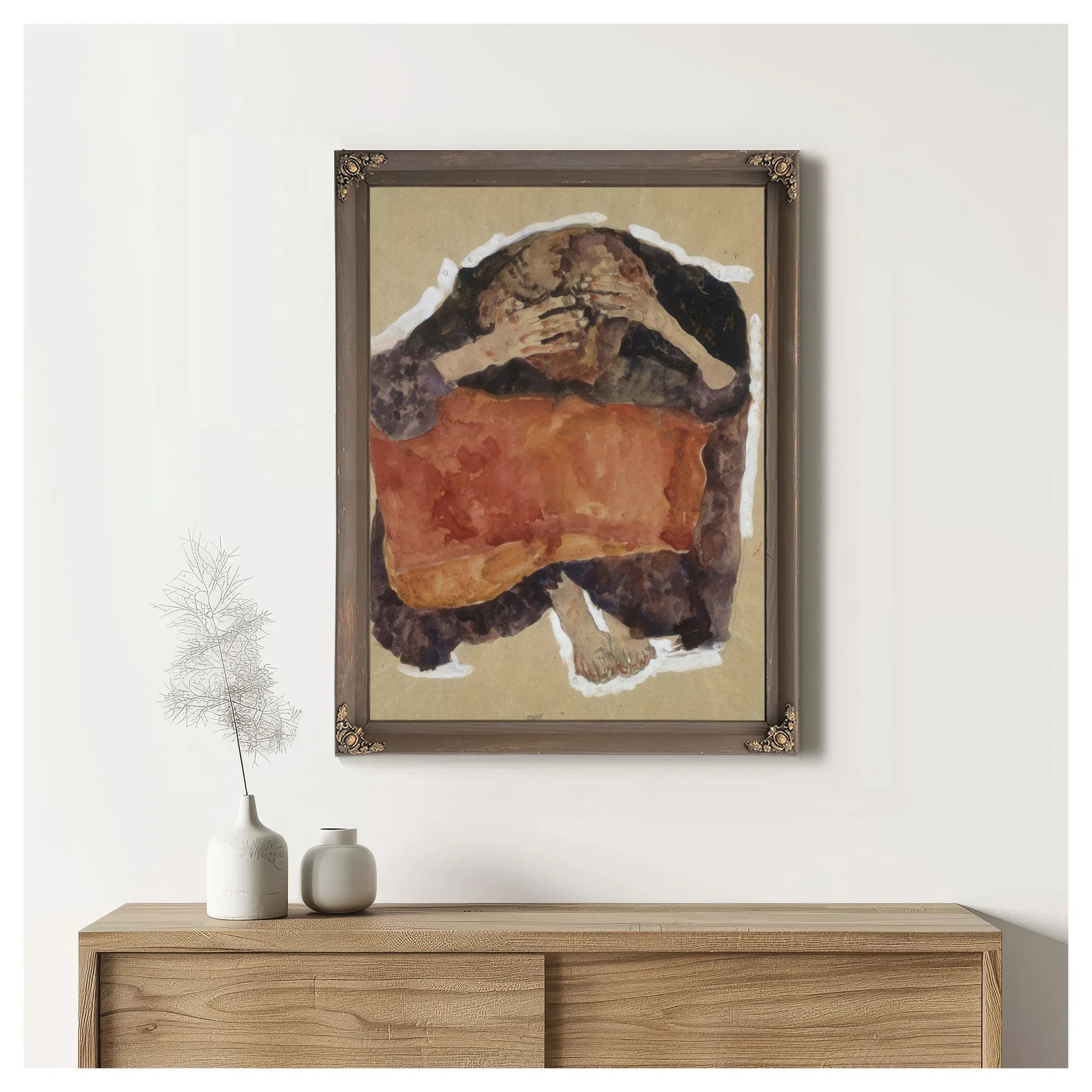 Troubled Woman By Egon Schiele Fine Art Print