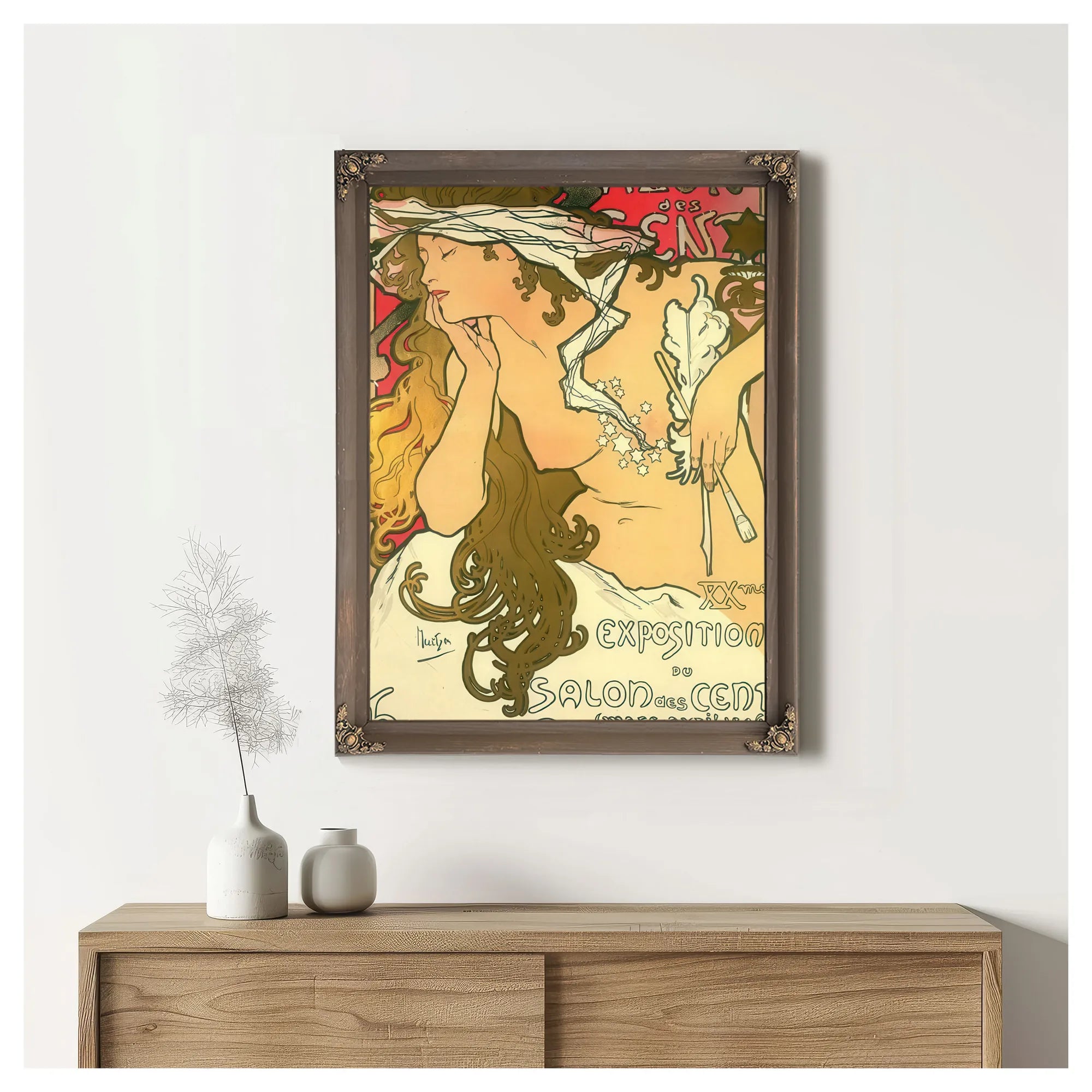Salon Des Cent 20Th Exhibition By Alphonse Mucha Fine Art Print