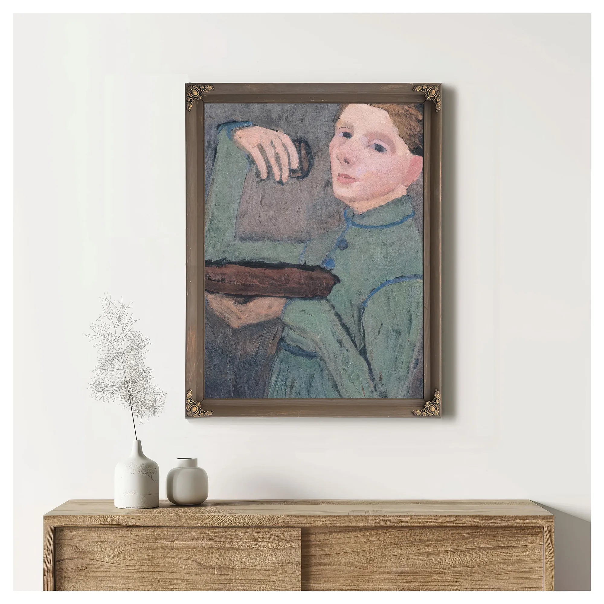 Self Portrait, Holding A Bowl And A Glass By Paula Modersohn Becker Fine Art Print