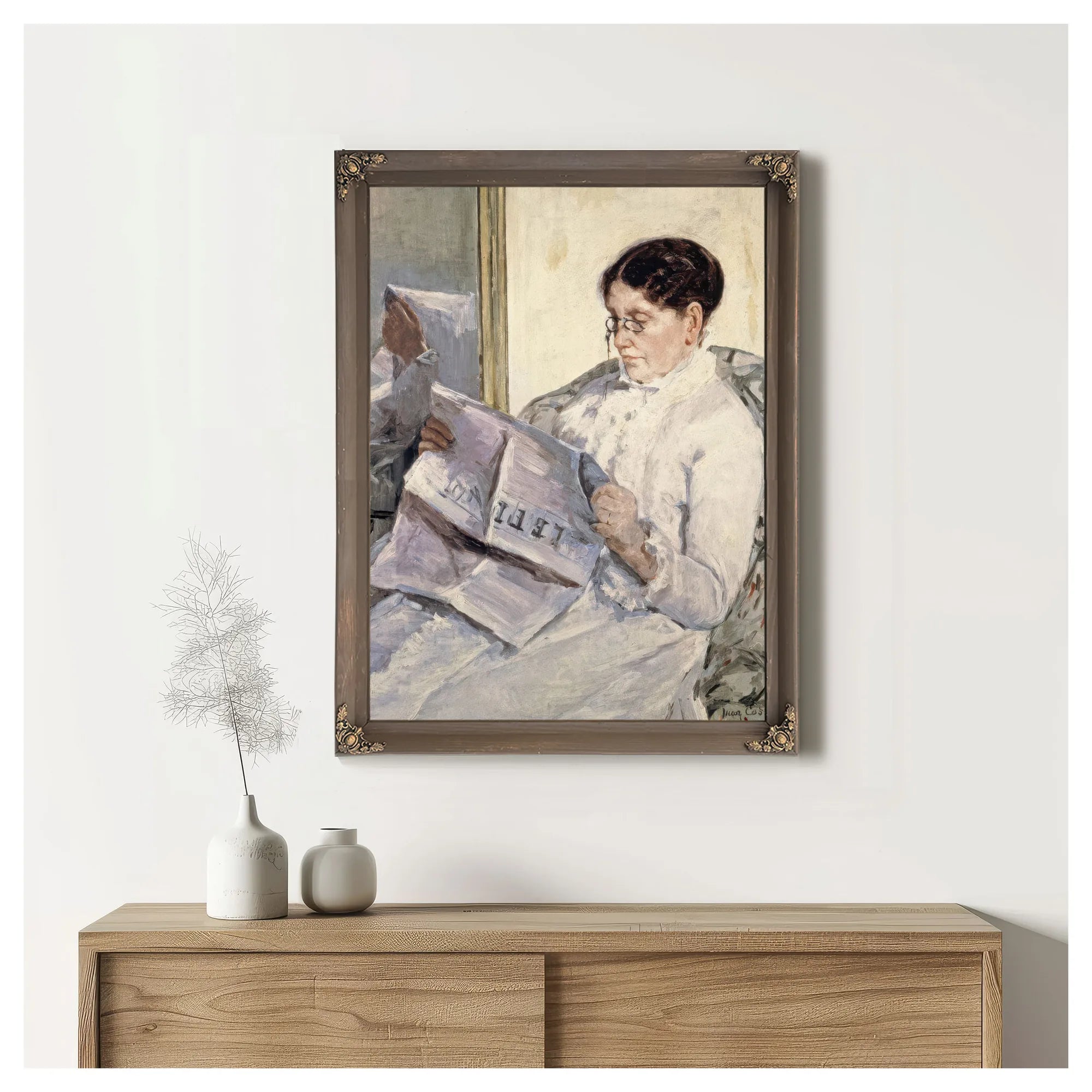 Reading 'Le Figaro' By Mary Cassatt Fine Art Print