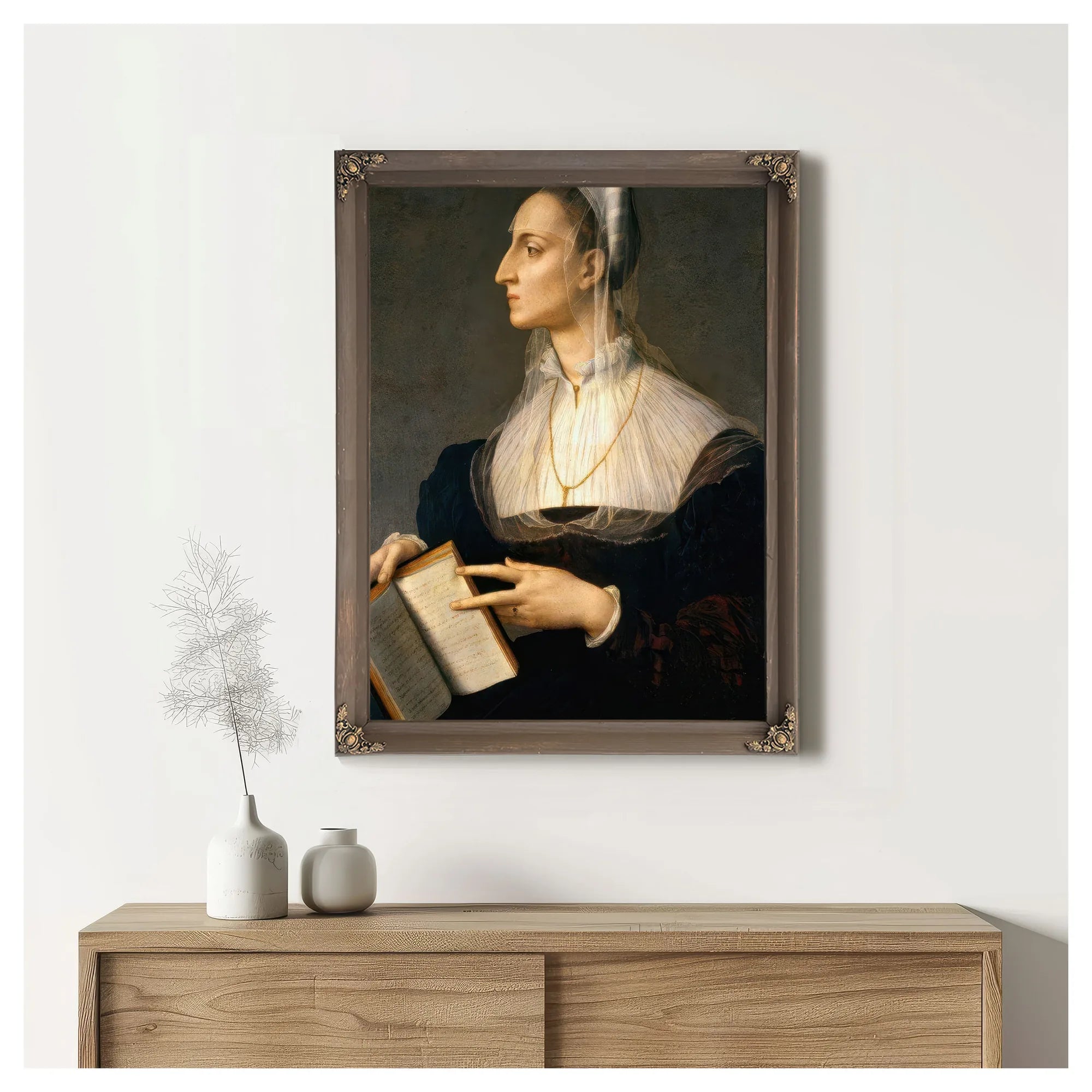 Angelo Bronzino Portrait Of Laura Battiferri 1552 Mannerism 60X83Cm Palazzo Vecchio By Agnolo Bronzino Fine Art Print