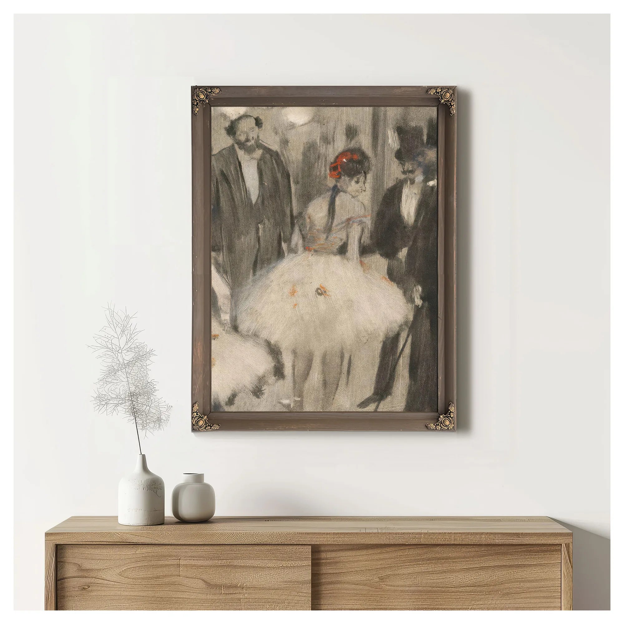 Virginie Being Admired While The Marquis Cavalcanti Looks On By Edgar Degas Fine Art Print