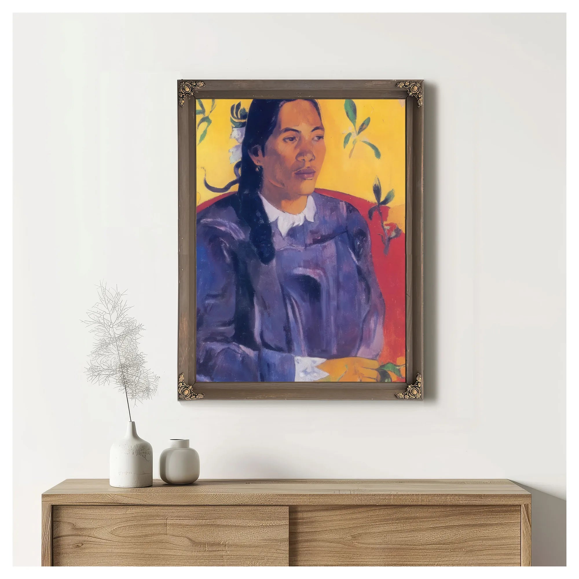 Vahine No Te Tiare ( Woman With A Flower) By Paul Gauguin Fine Art Print