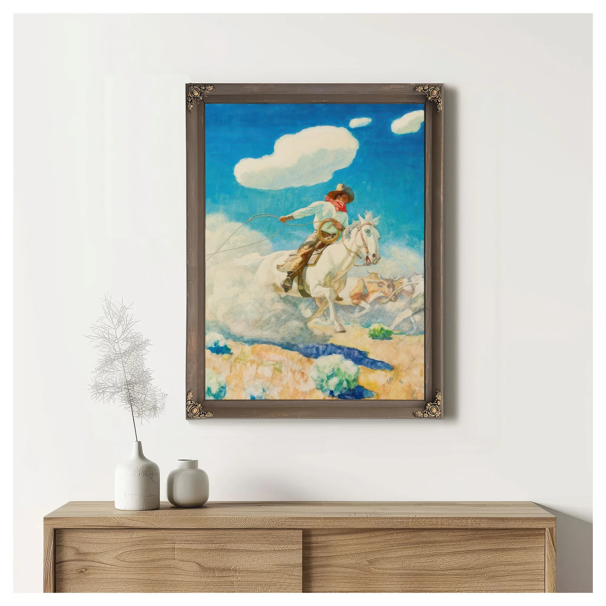 The Cowboy's Life By NC Wyeth Fine Art Print