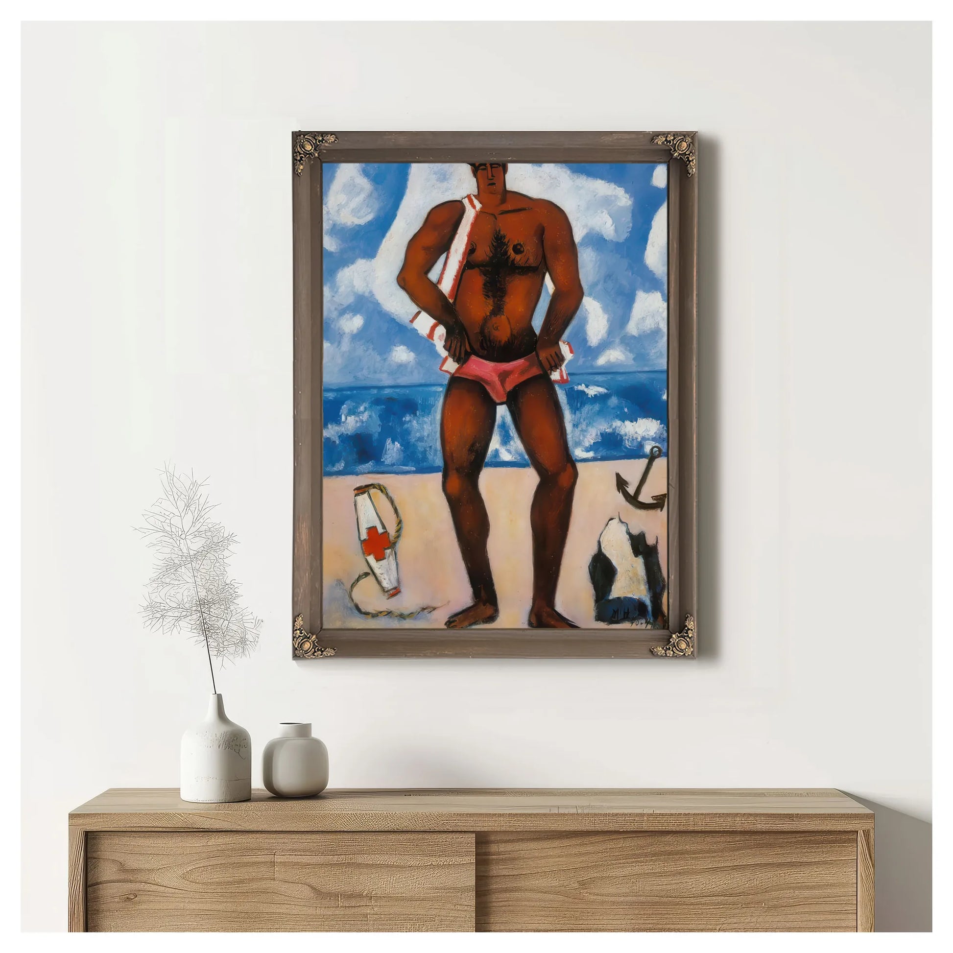 Canuck Yankee Lumberjack At Old Orchard Beach Maine By Marsden Hartley Fine Art Print