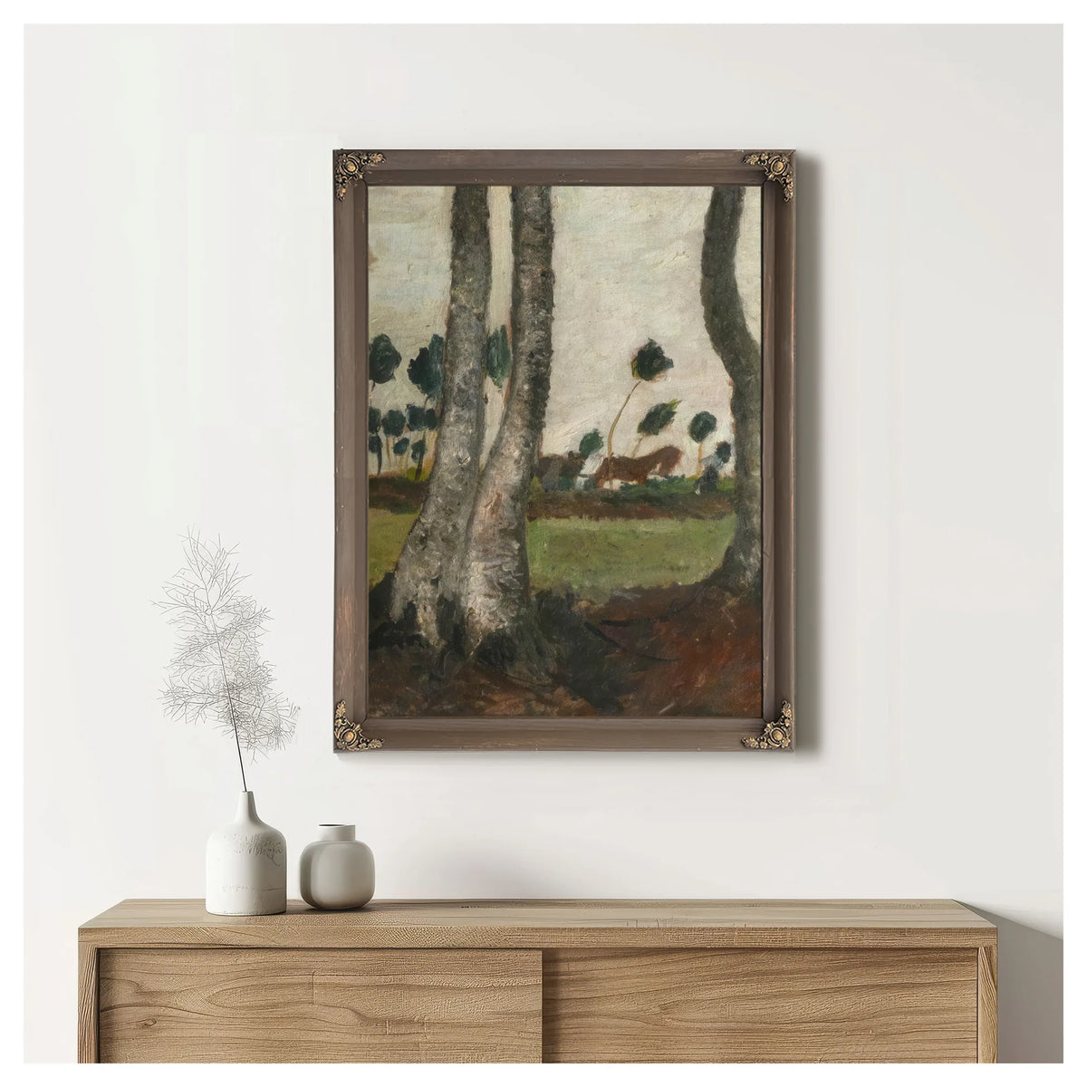 Landscape With Windblown Trees By Paula Modersohn Becker Fine Art Print