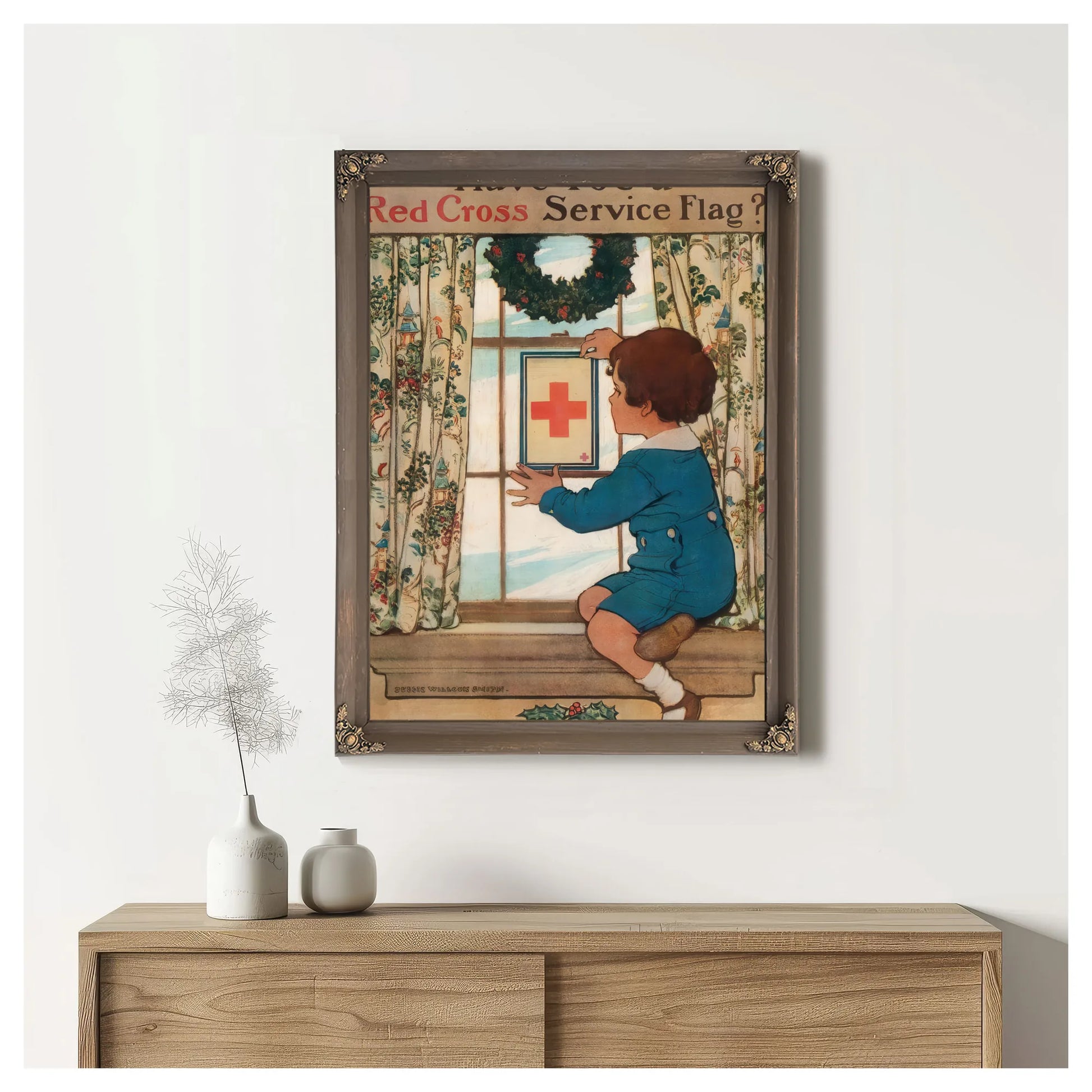 Have You A Red Cross Service Flag by Jessie Willcox Smith Fine Art Print