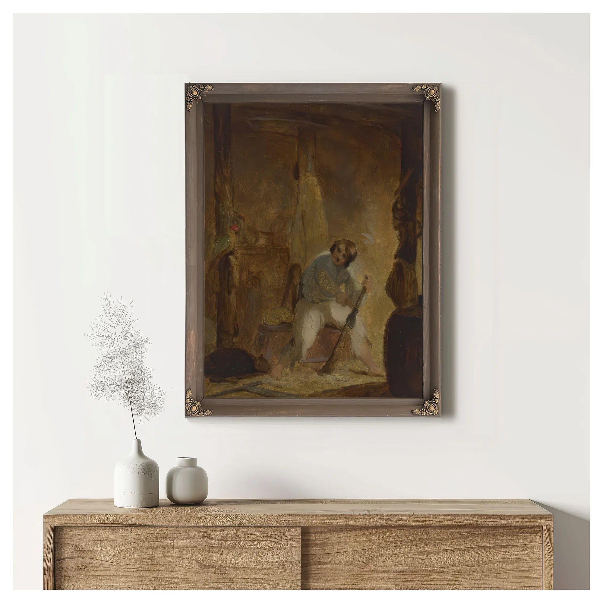In His Cave By Thomas Sully Fine Art Print