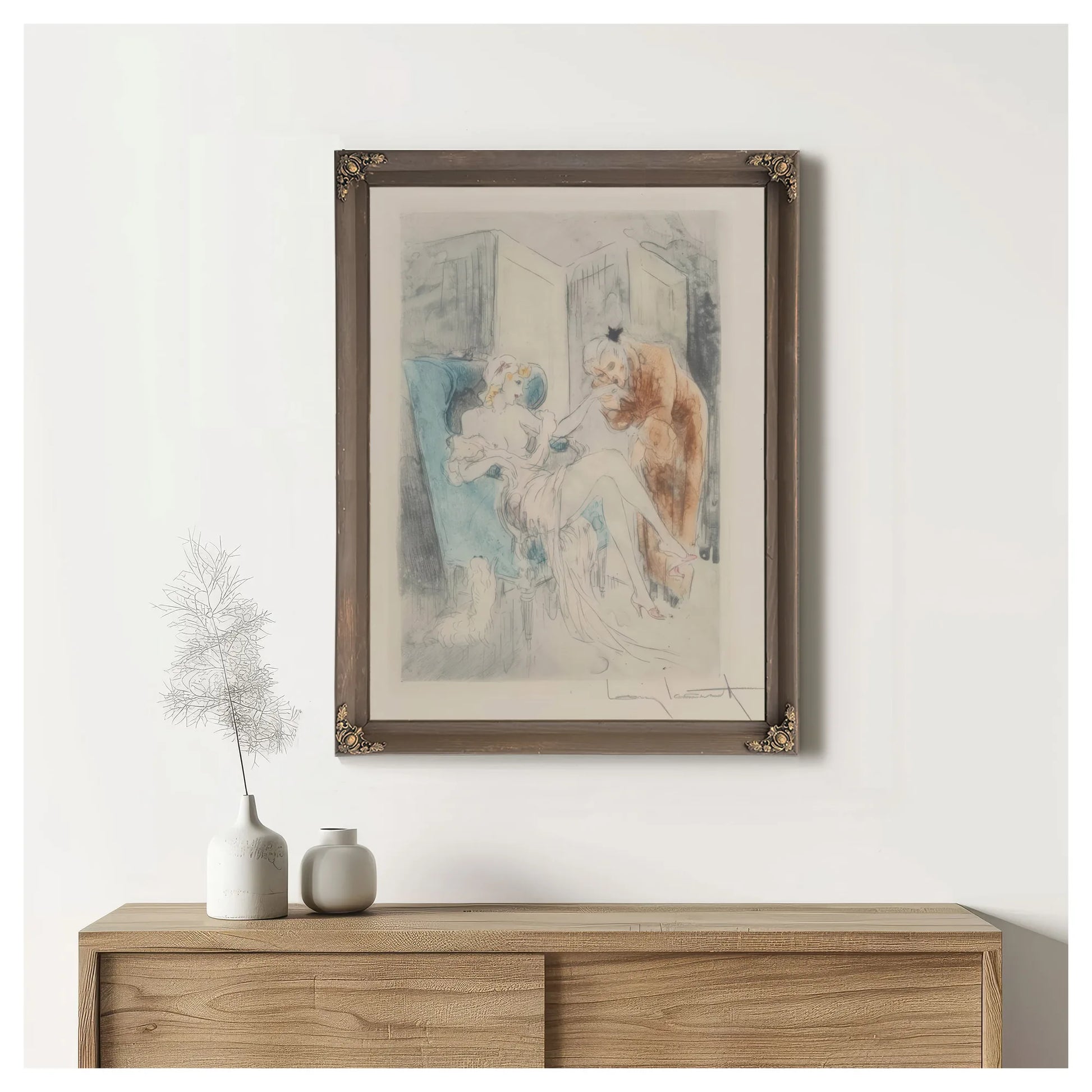 Group Of Six Illustrations From Le Nuit Et Le Moment 1946 By Louis Icart Fine Art Print
