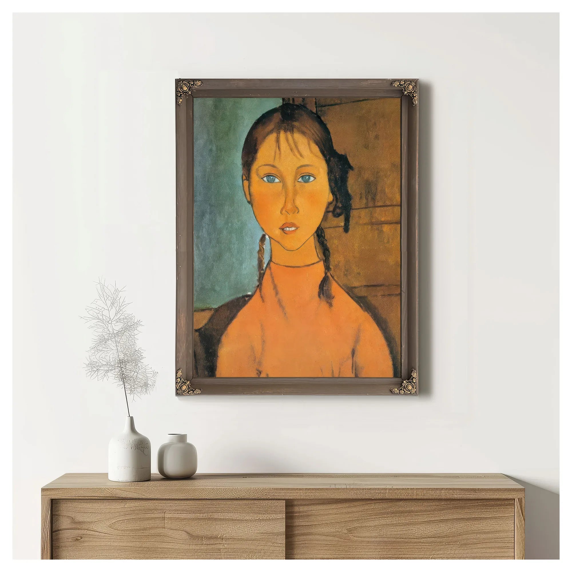 Girl With Braids 1918 By Amedeo Modigliani Fine Art Print