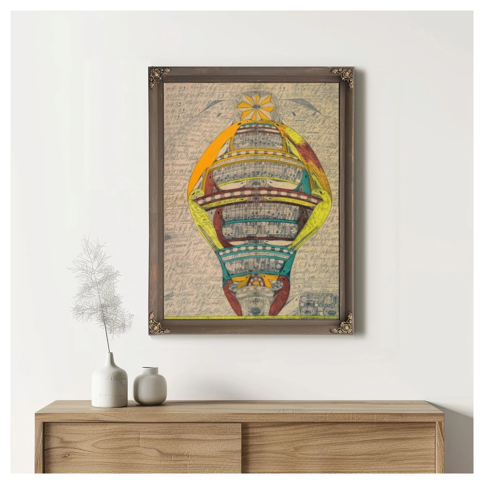 The St Adolf Swiss Tower 1918 By Adolf Wolfli Fine Art Print