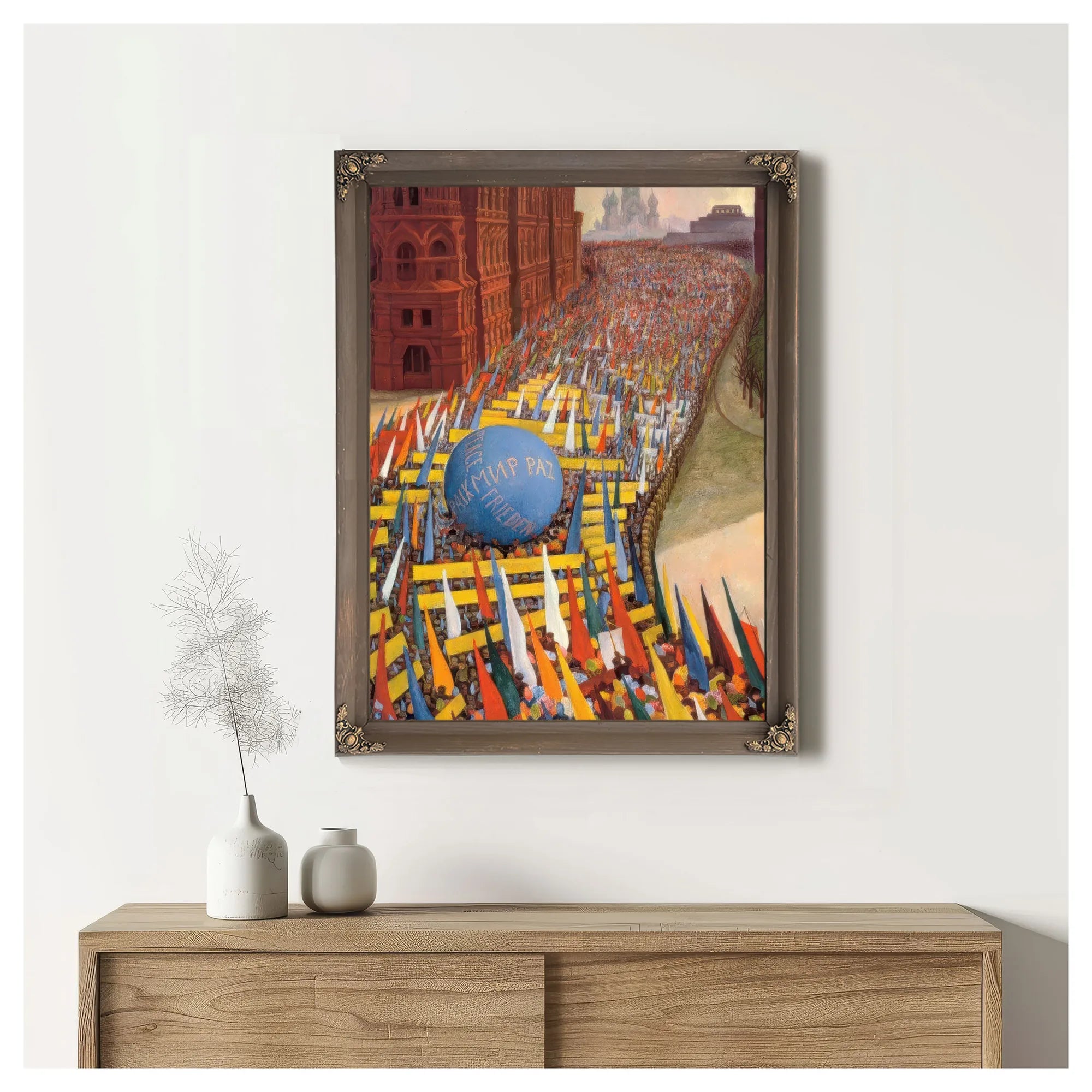 May Day Procession In Moscow By Diego Rivera Fine Art Print