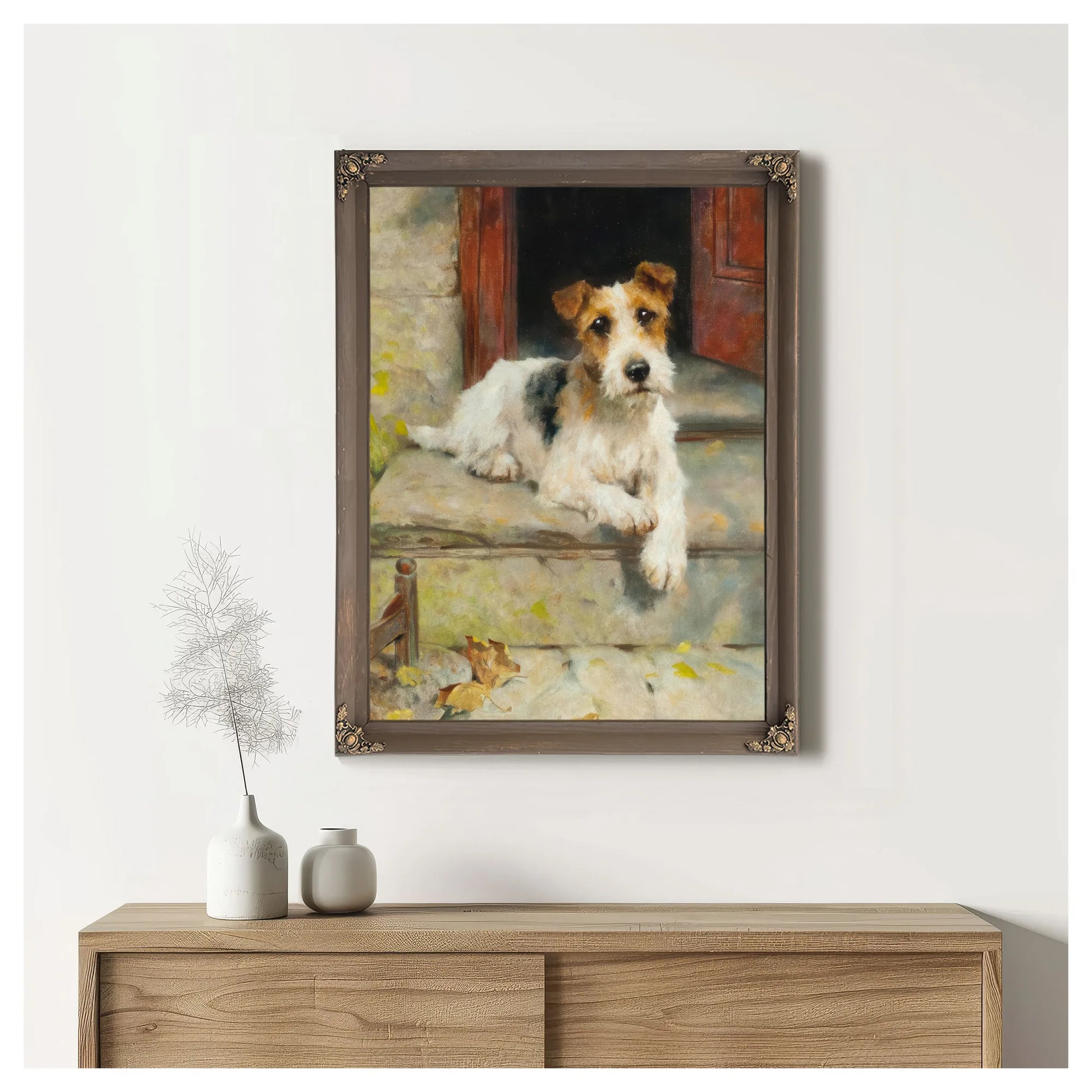 Waiting For Master A Wire Coated Fox Terrier By Arthur Wardle Fine Art Print