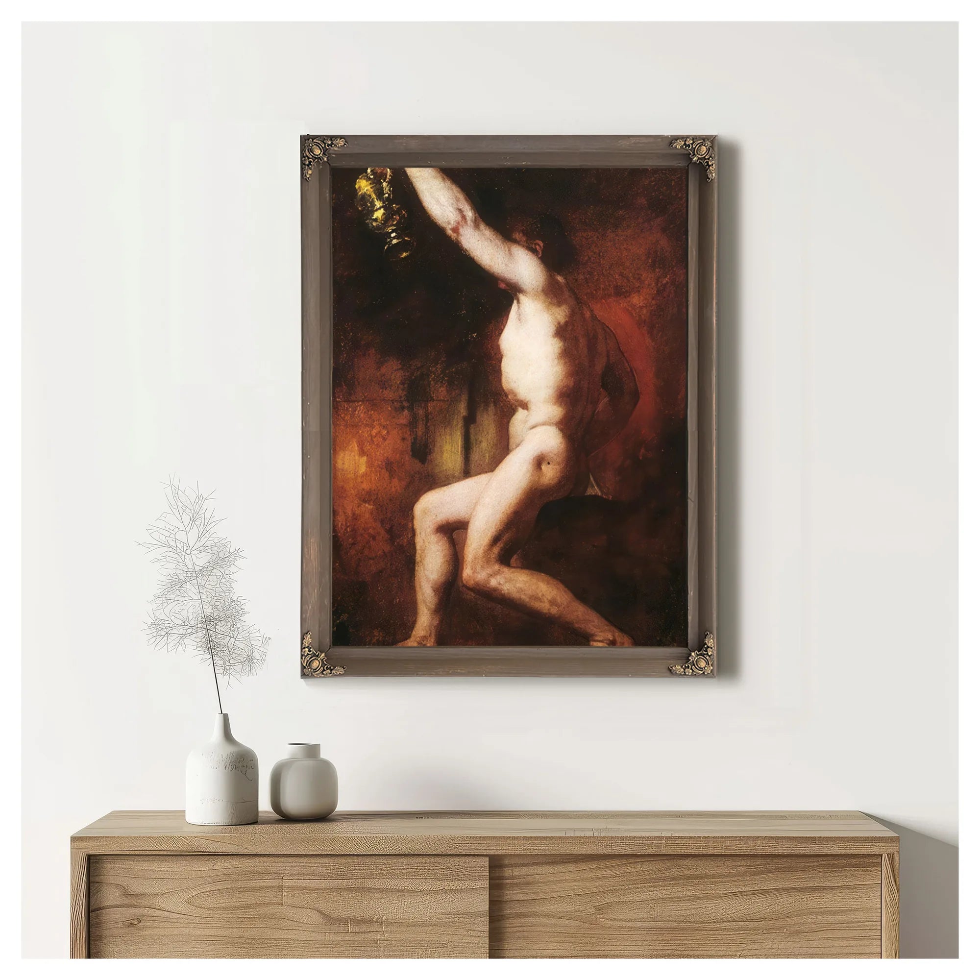 Male Nude Figure Holding A Jug By William Etty Fine Art Print