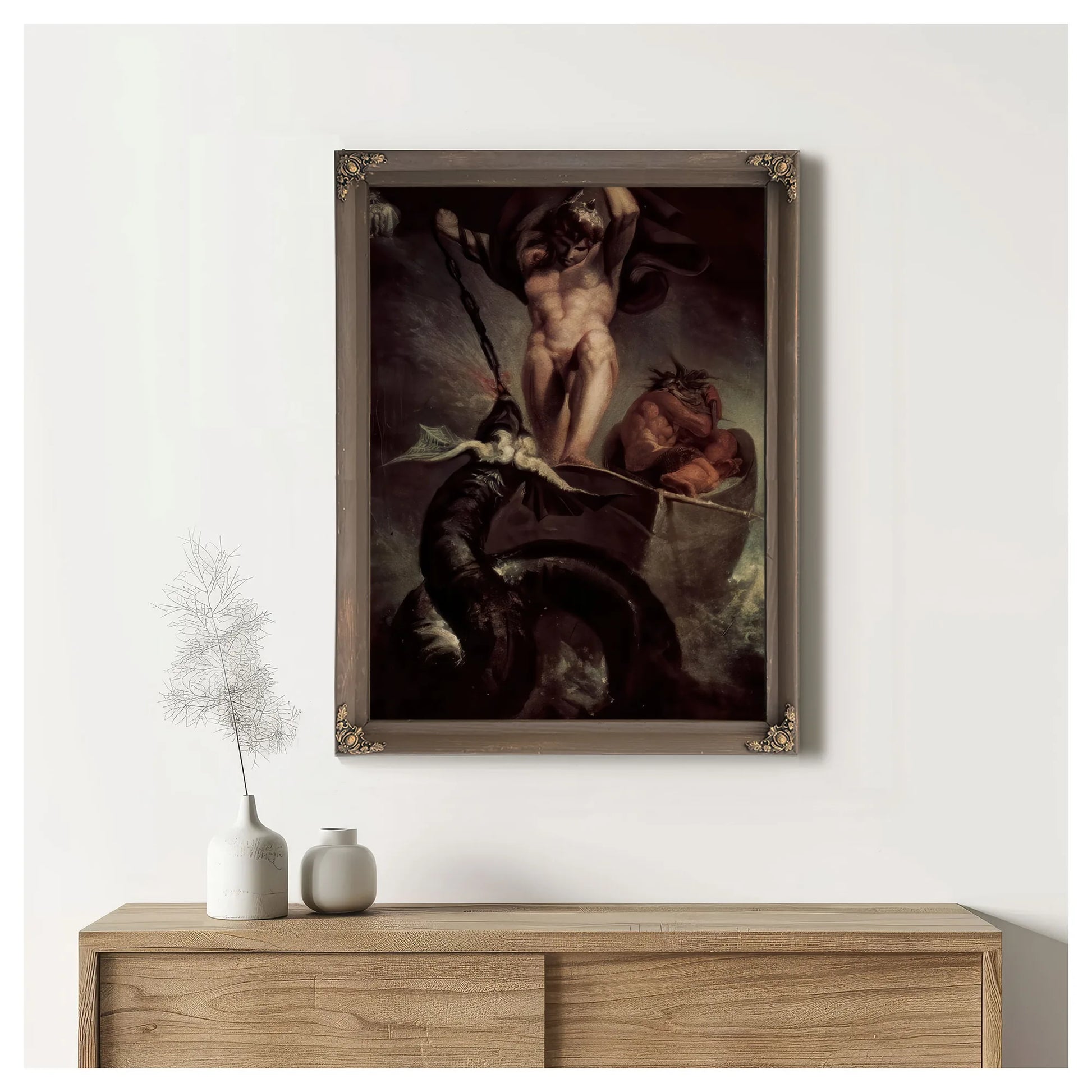 The Battle Of Thor With The Serpent Of Midgard By Henry Fuseli Fine Art Print