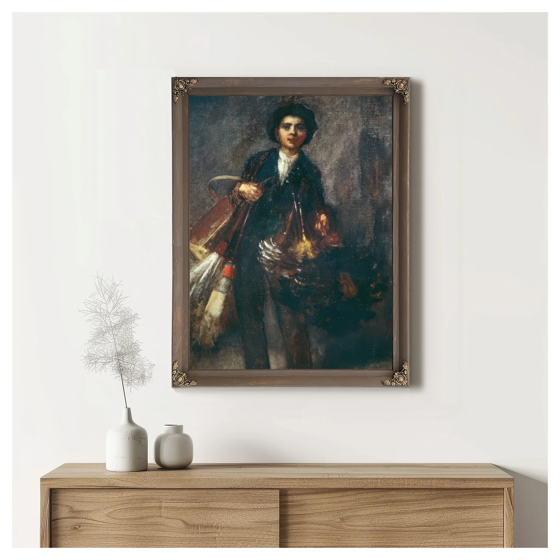 Feather Duster Boy By Eastman Johnson Fine Art Print