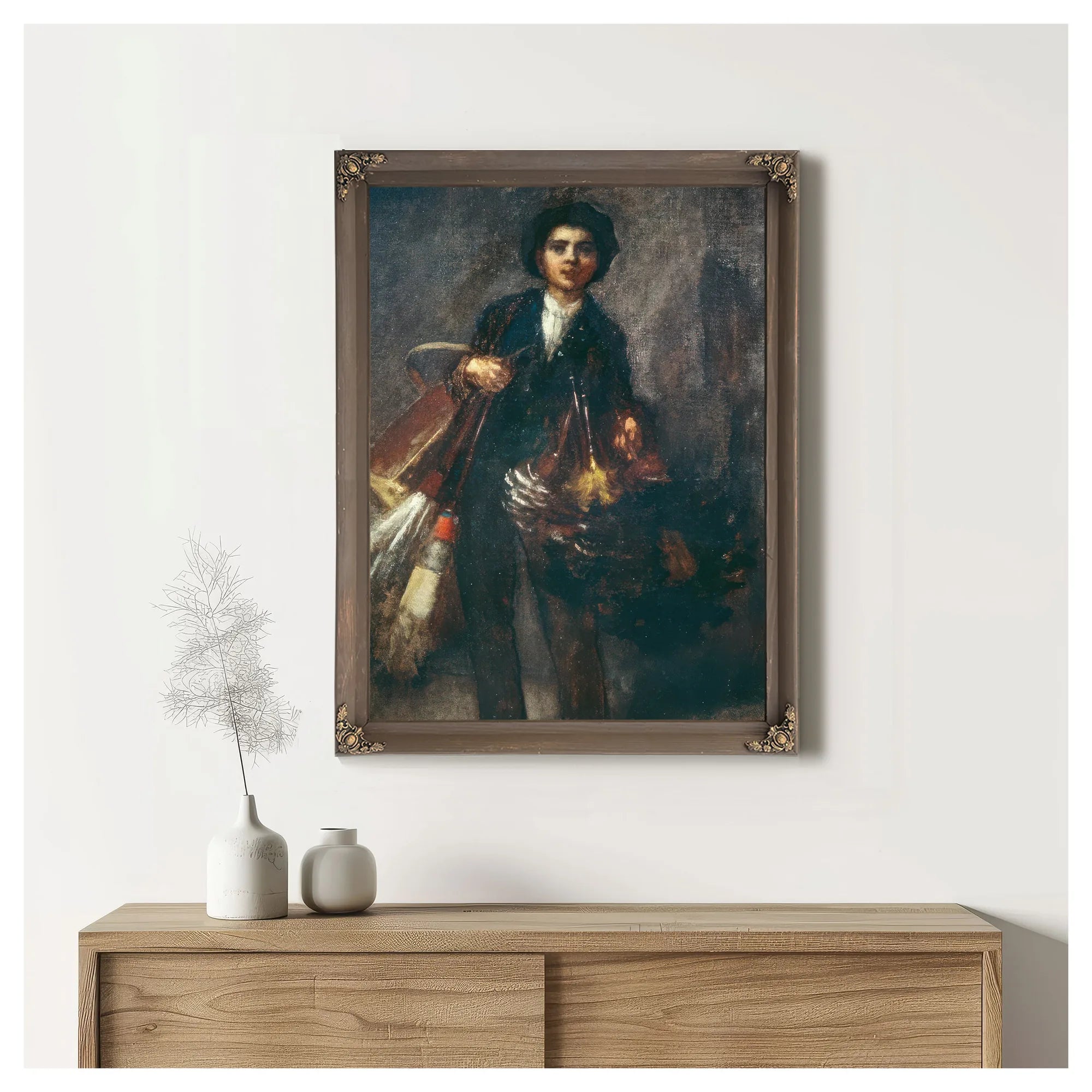 Feather Duster Boy By Eastman Johnson Fine Art Print