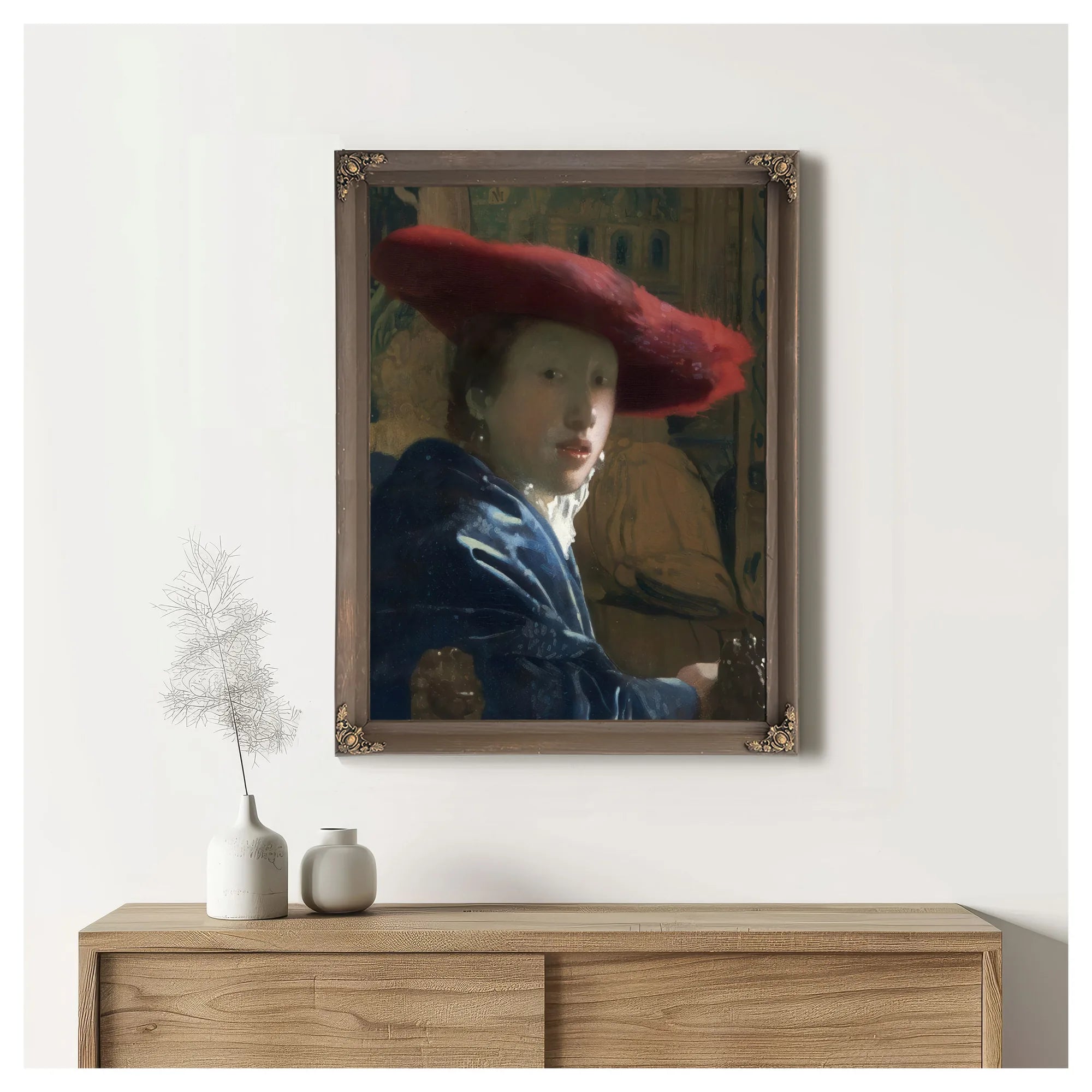 Girl With The Red Hat By Johannes Vermeer Fine Art Print