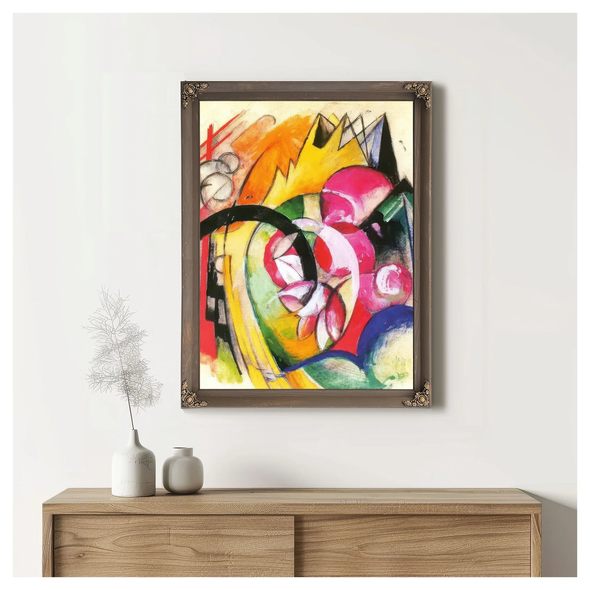 Coloured Flowers By Franz Marc Fine Art Print