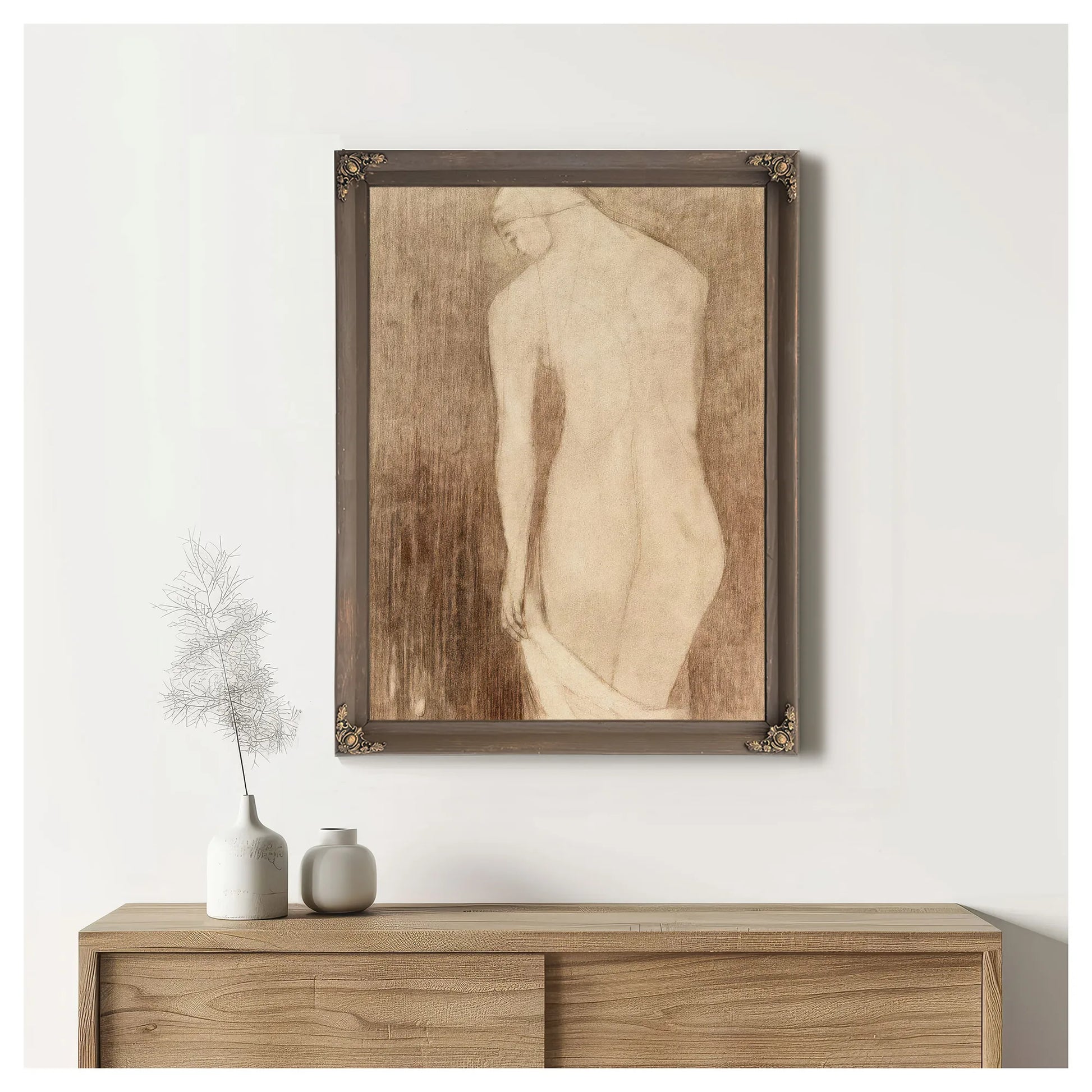 Nude Woman Seen From Behind By Odilon Redon Fine Art Print