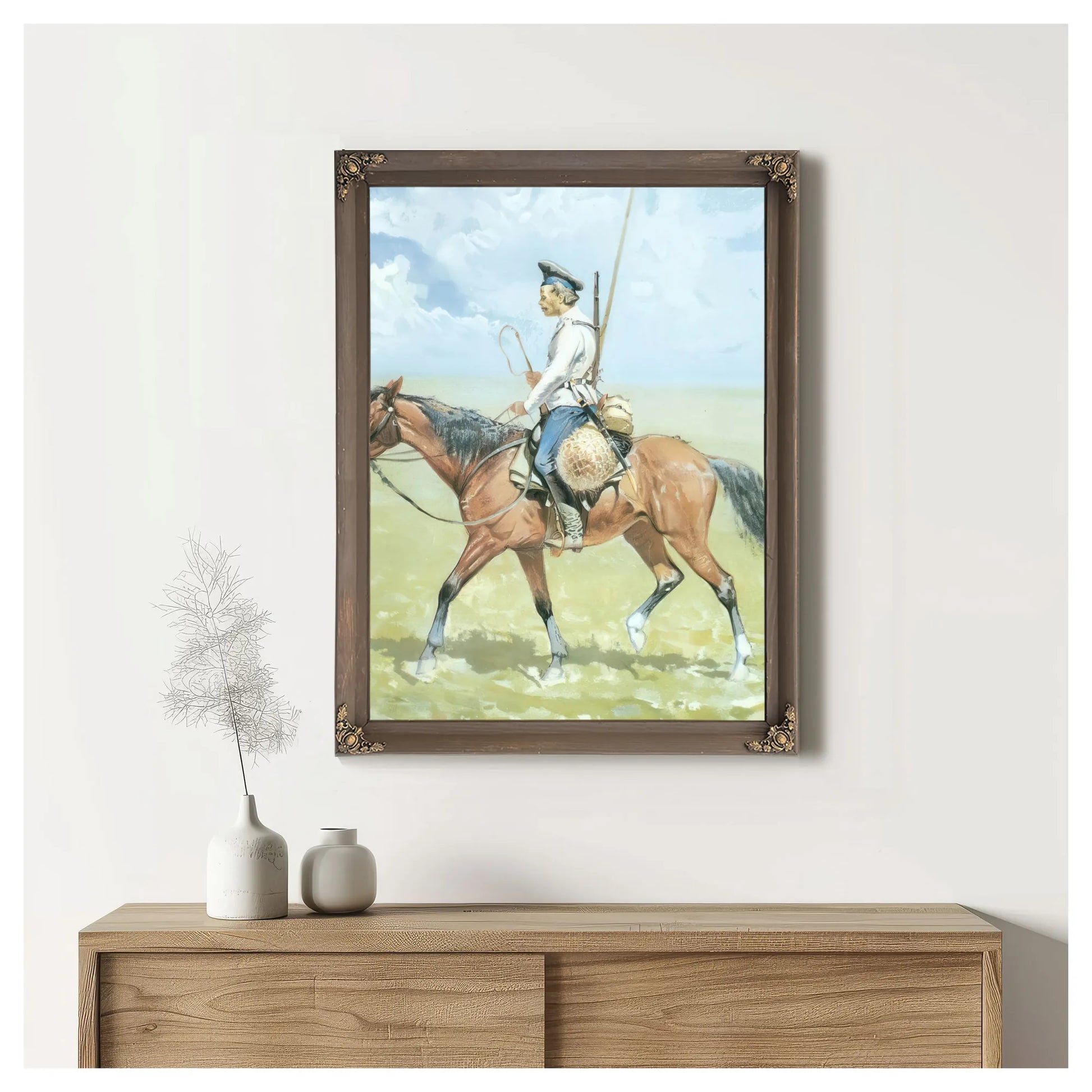A Russian Cossack By Frederic Remington Fine Art Print