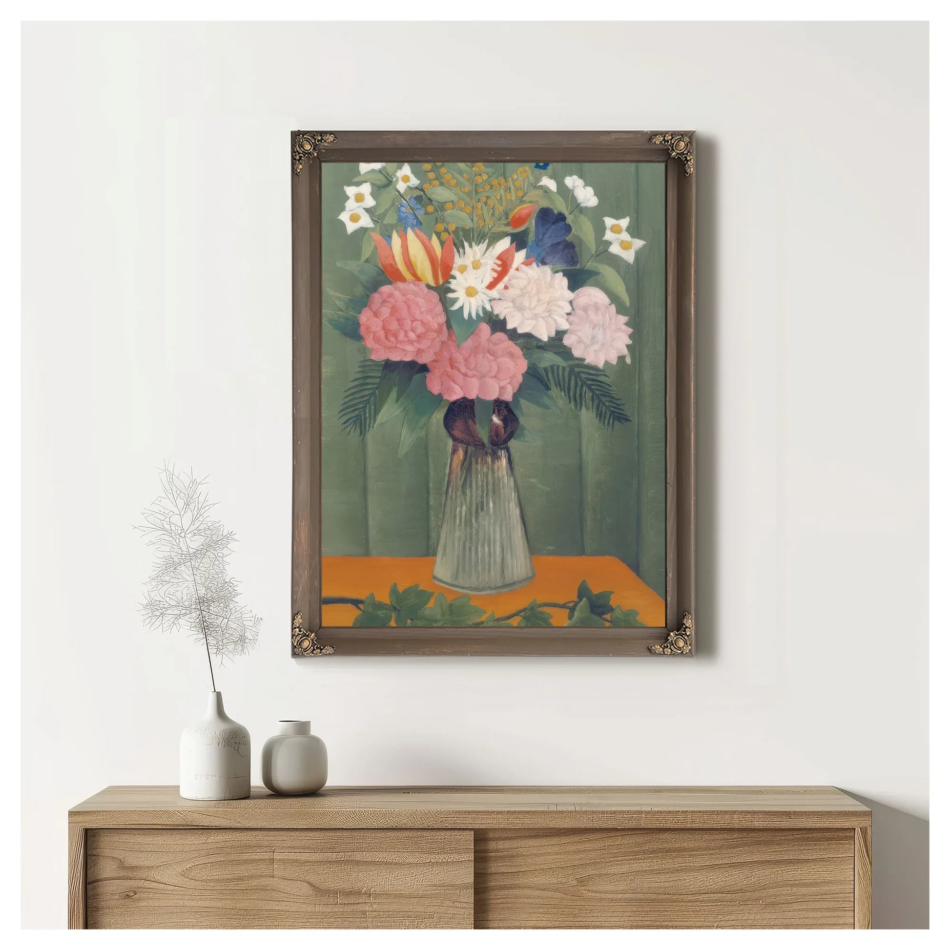 Flowers In A Vase By Henri Julien Felix Rousseau Fine Art Print
