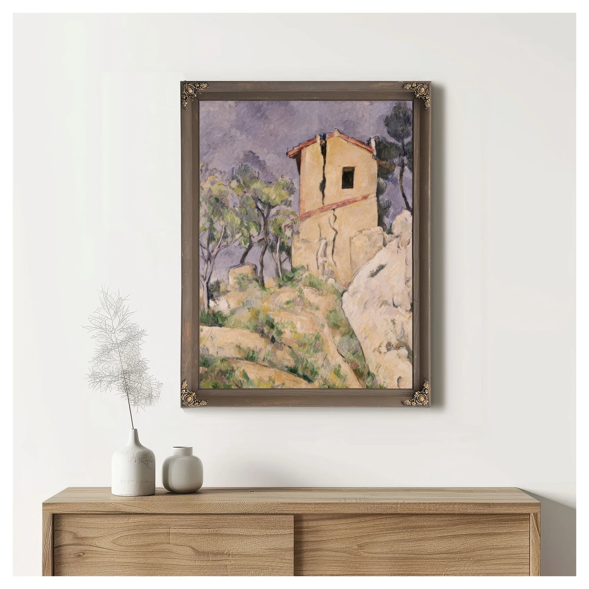 House With Cracked Wall By Paul Cezanne Fine Art Print