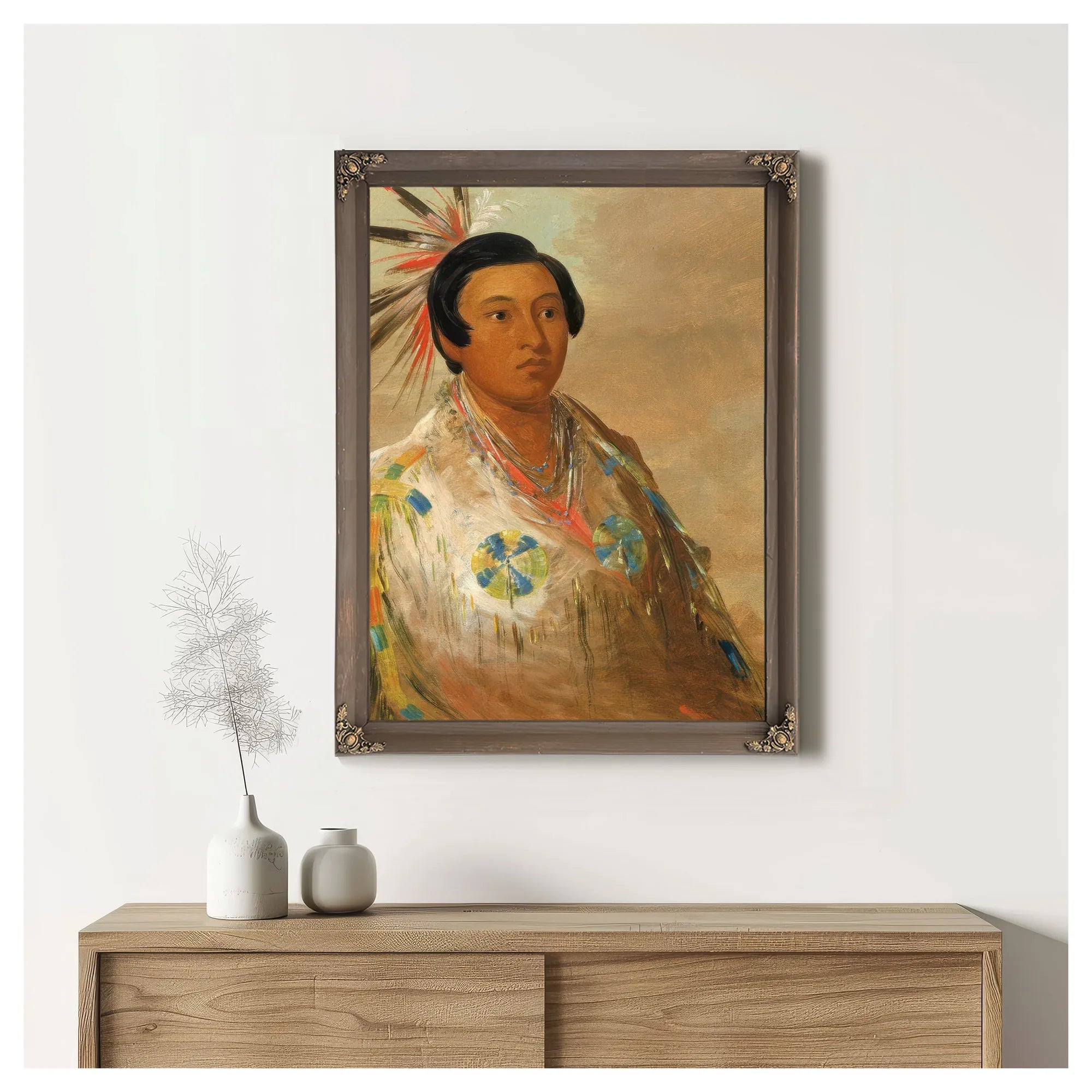 Hee Doh'ge Ats, A Young Man By George Catlin Fine Art Print