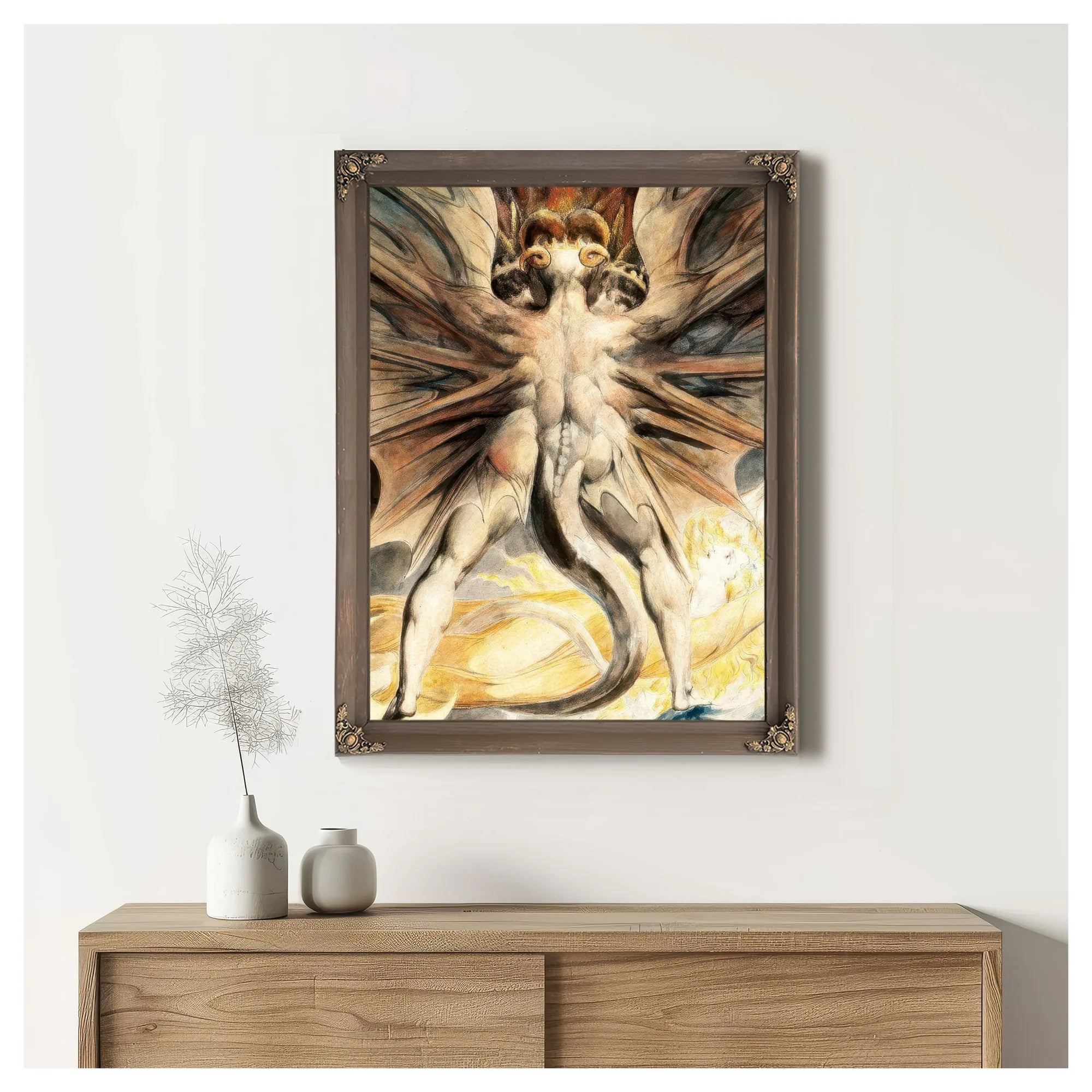 The Great Red Dragon And The Woman Clothed In Sun 1803 43 7 X 34 8 Cm Brooklyn Museum By William Blake Fine Art Print