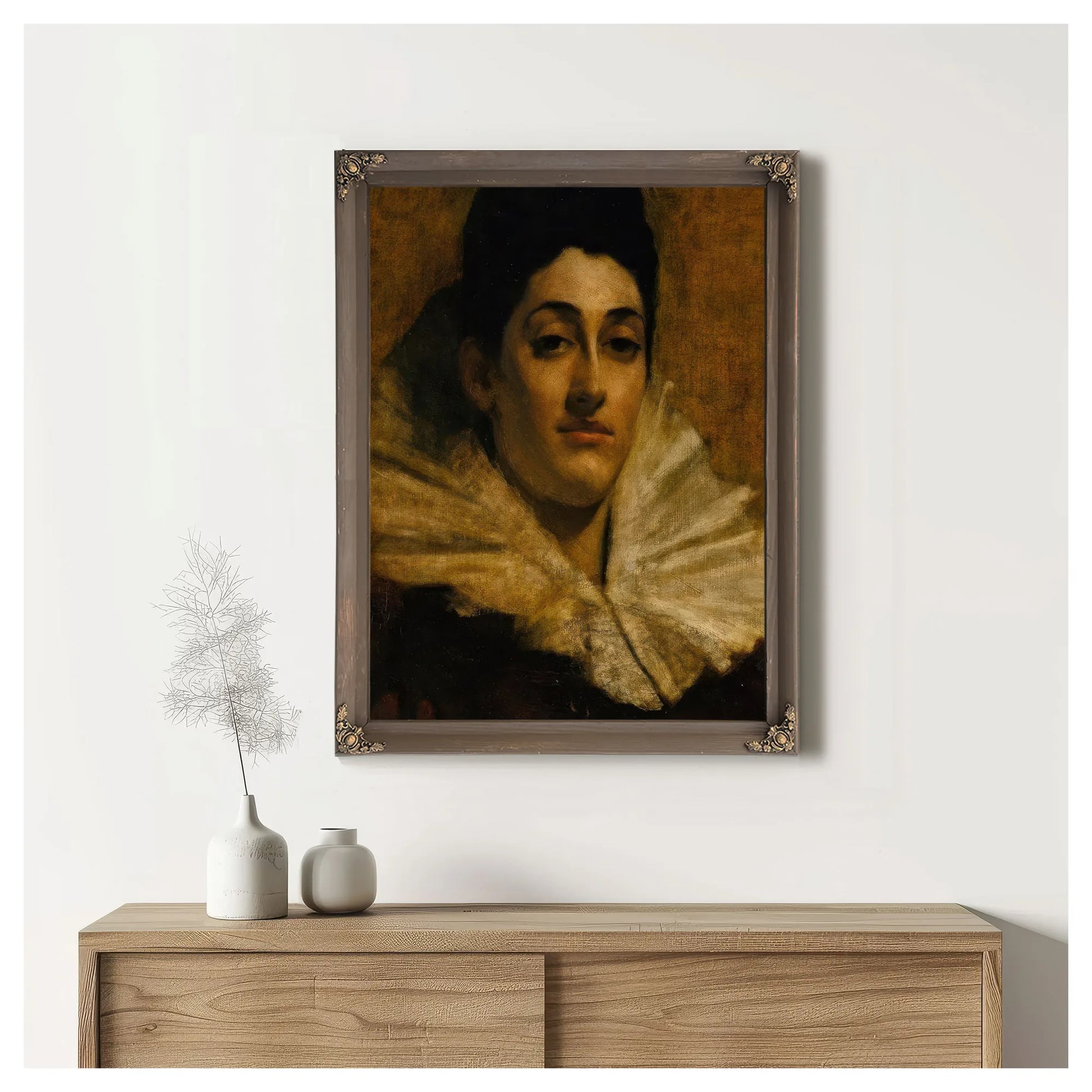 Portrait Of Frances C. Houston By Thomas Wilmer Dewing Fine Art Print