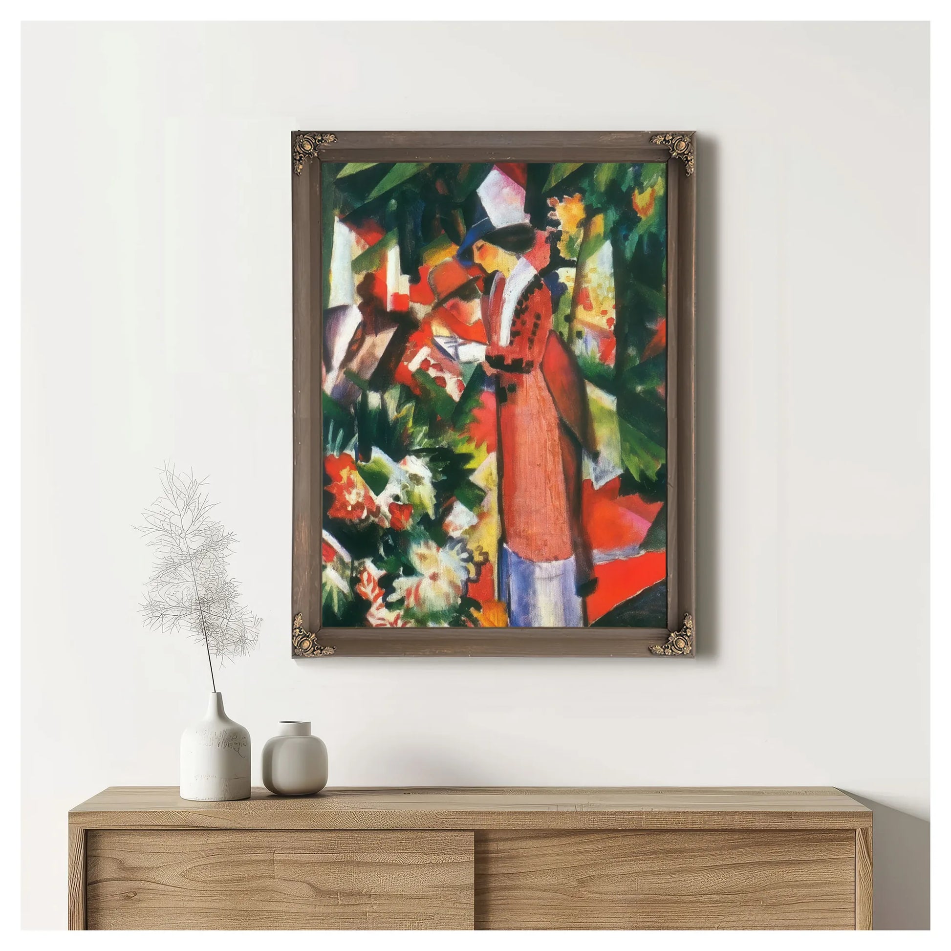 Walk Among Flowers By August Macke Fine Art Print