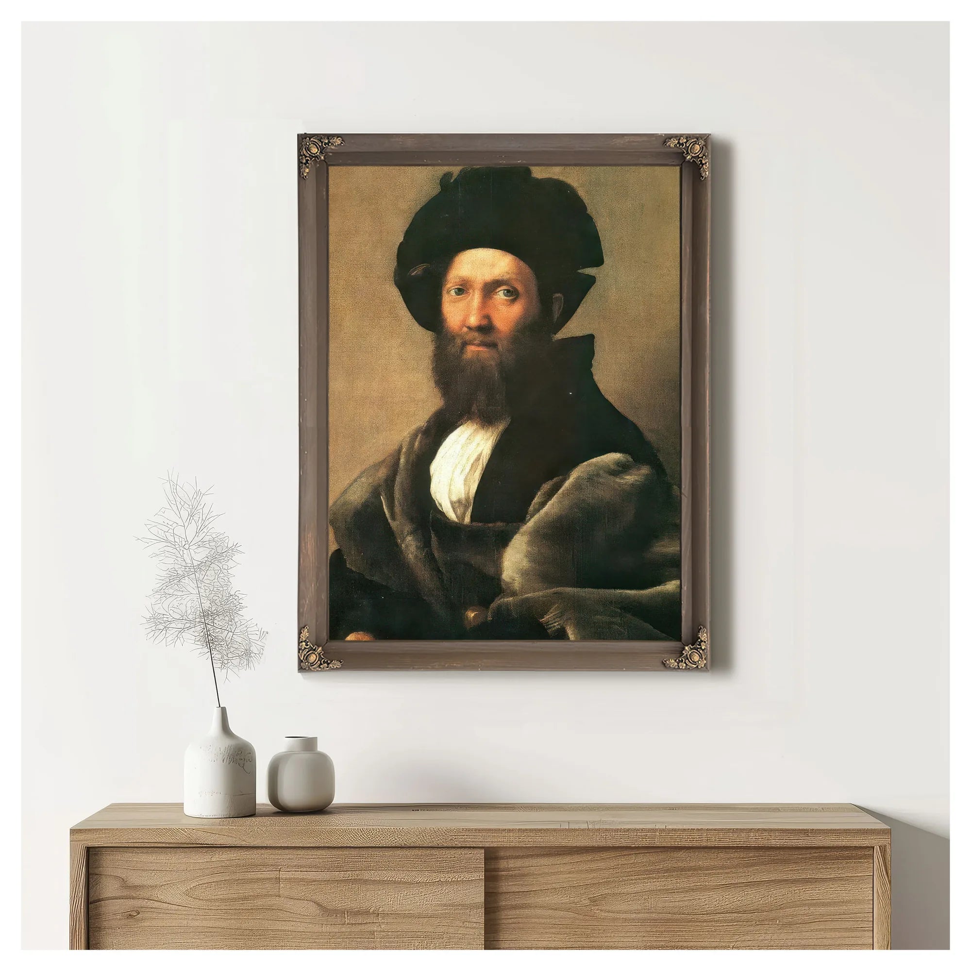Portrait Of Baldassare Castiglione By Raphael Fine Art Print