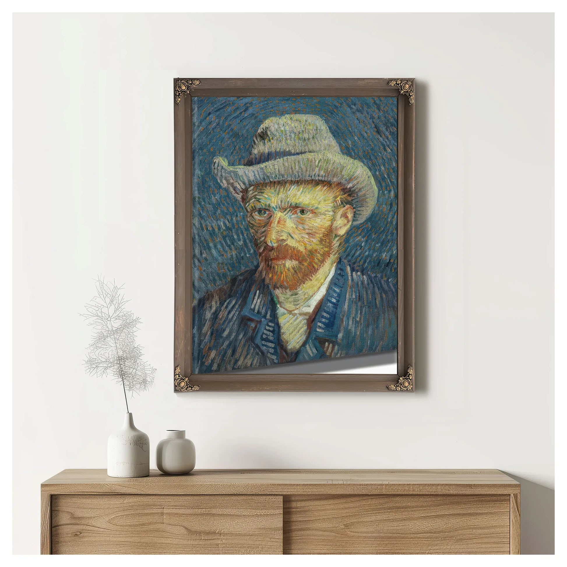 Self Portrait With Grey Felt Hat By Vincent Van Gogh Fine Art Print